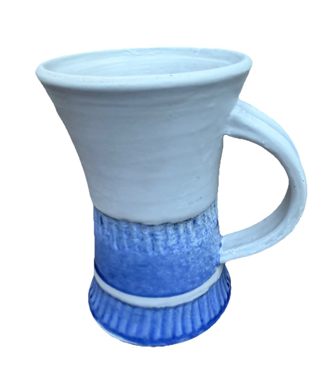 MD Diggles Pottery Stoneware Blue White Mug Handmade Ceramic 5”