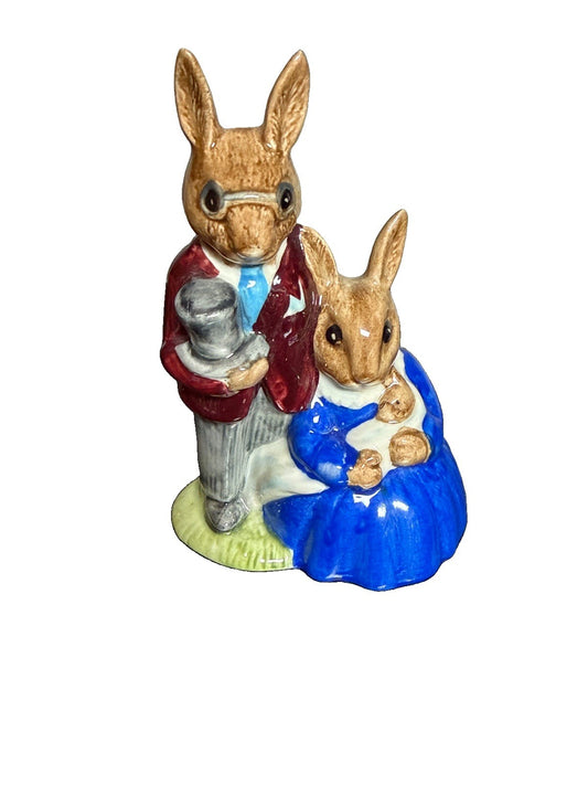 Vintage Royal Doulton Bunnykins Family Photograph DB1 1972 England Bunny Figure