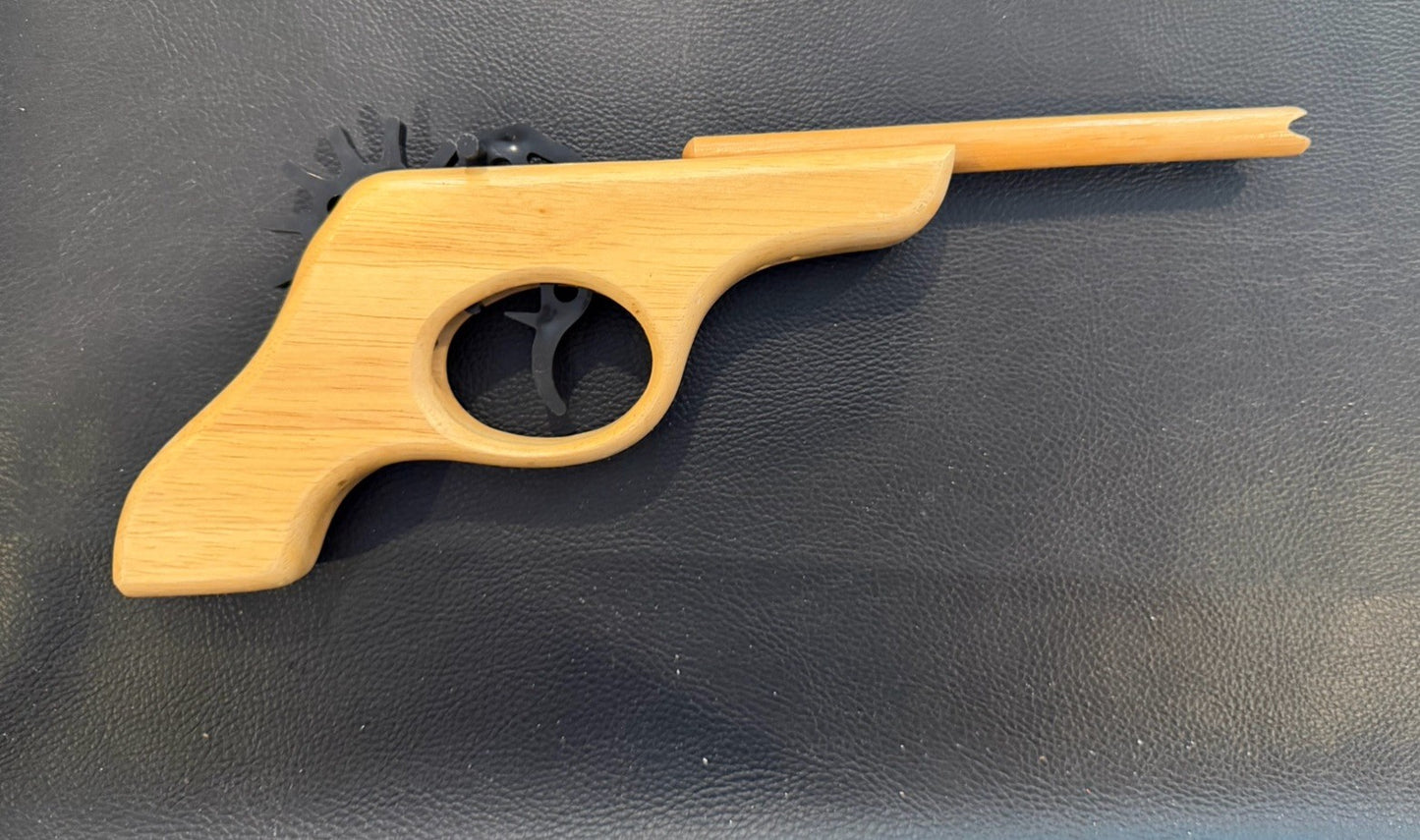 Sharp Shooter Wooden Rubber Band Gun Target Practice Game Toy Pistol Set USA