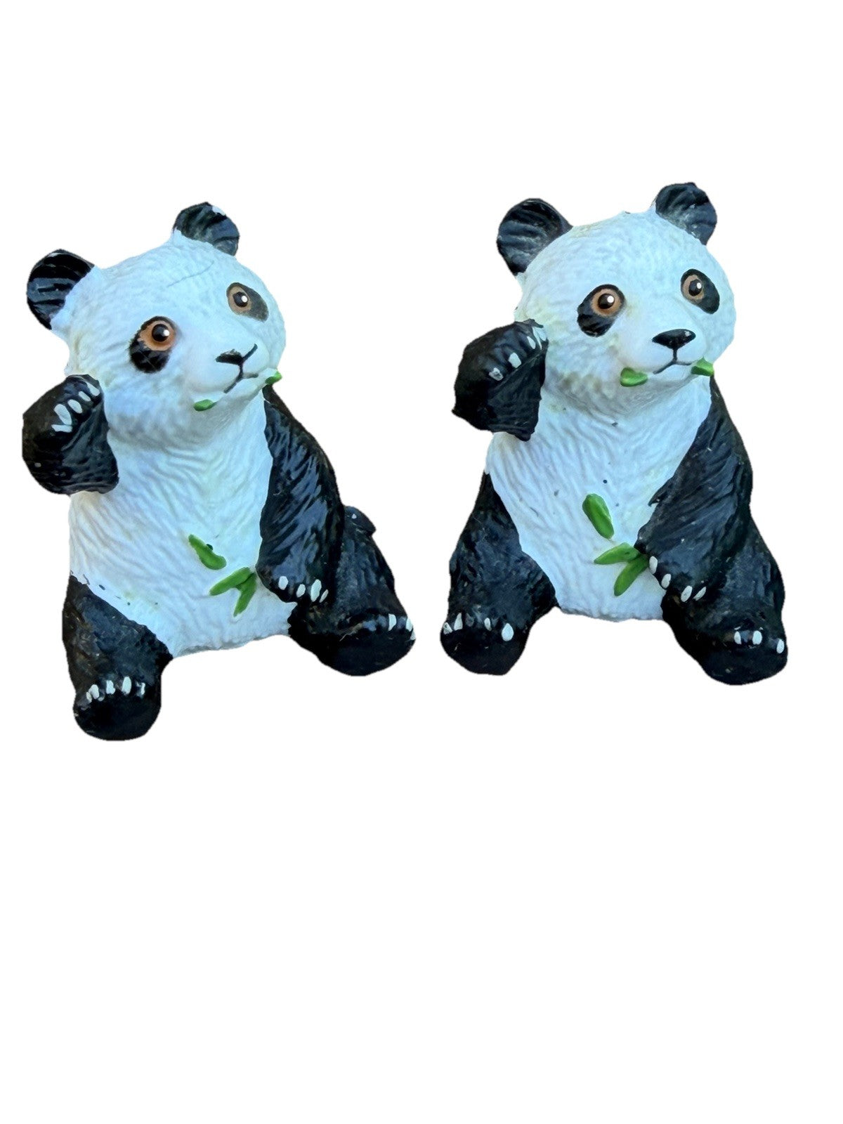 Vintage AAA Panda Bear Hard Rubber Figure Lot Safari Animal Toys Kissing Pandas
