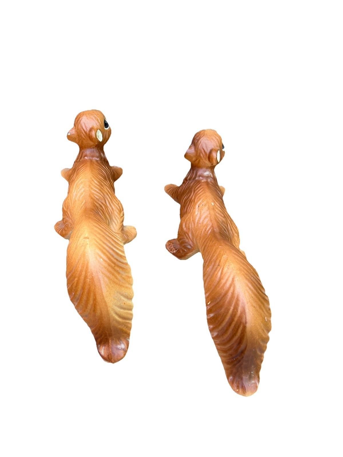 Vintage Ceramic Squirrel Wall Climber Figurines Hand Painted Pair