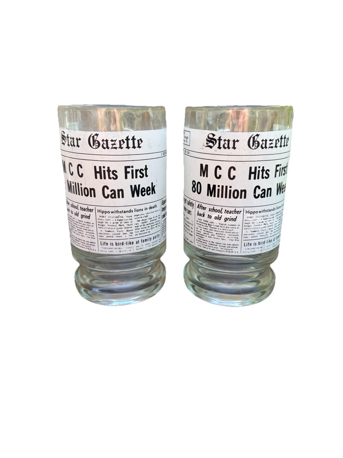 Vintage Star Gazette Heavy Glass Mug Set MCC Hits First 80 Million Lot 2