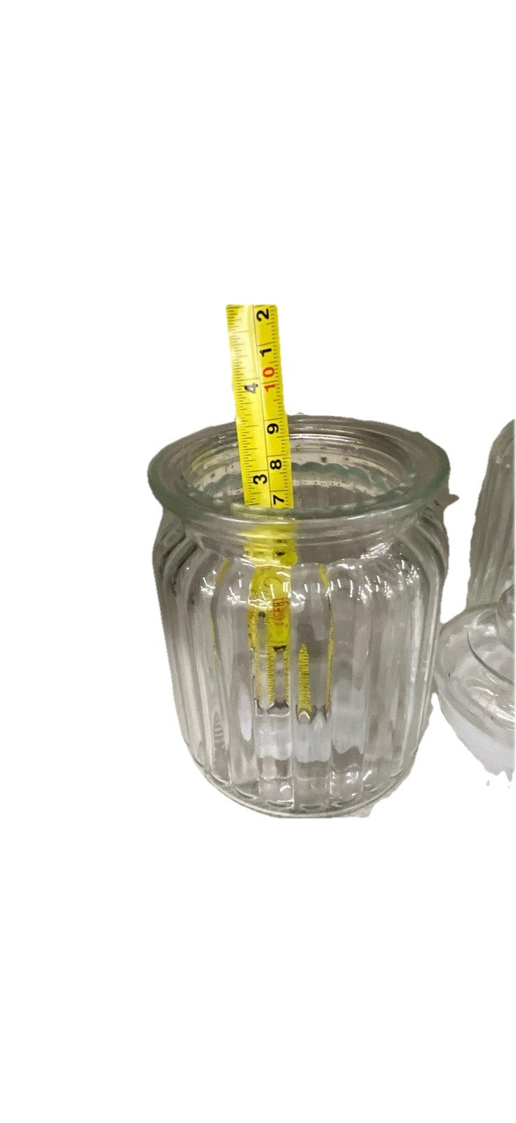 Set of 2 Glass Apothecary Jars, knobbed lids, 5.25 in, tight seal