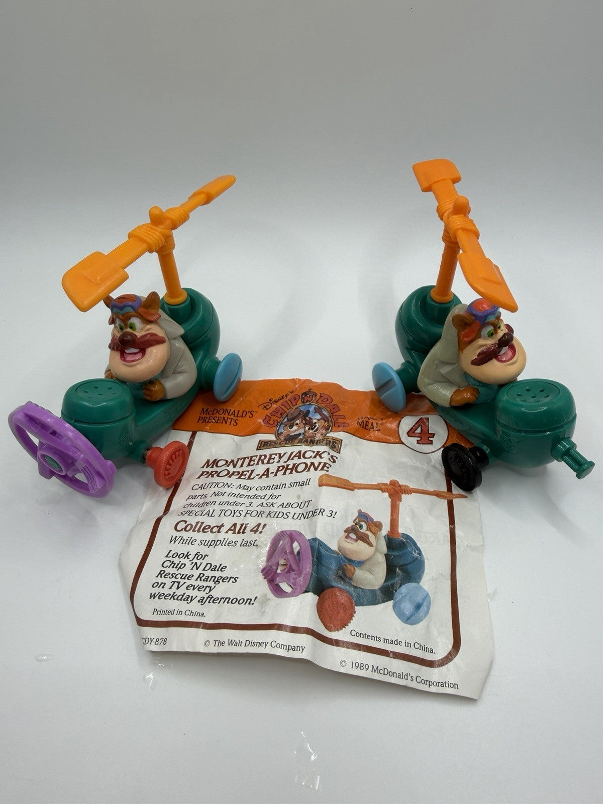 Vintage Disney Rescue Rangers McDonalds Happy Meal Toys Figures Lot 9 Chip Dale