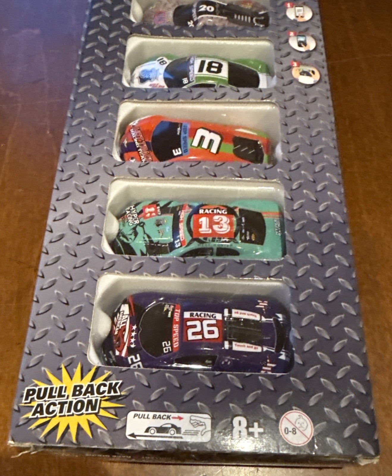 Hwy 68 Furious Road Trip 5 Race Cars Pull Back Action Set