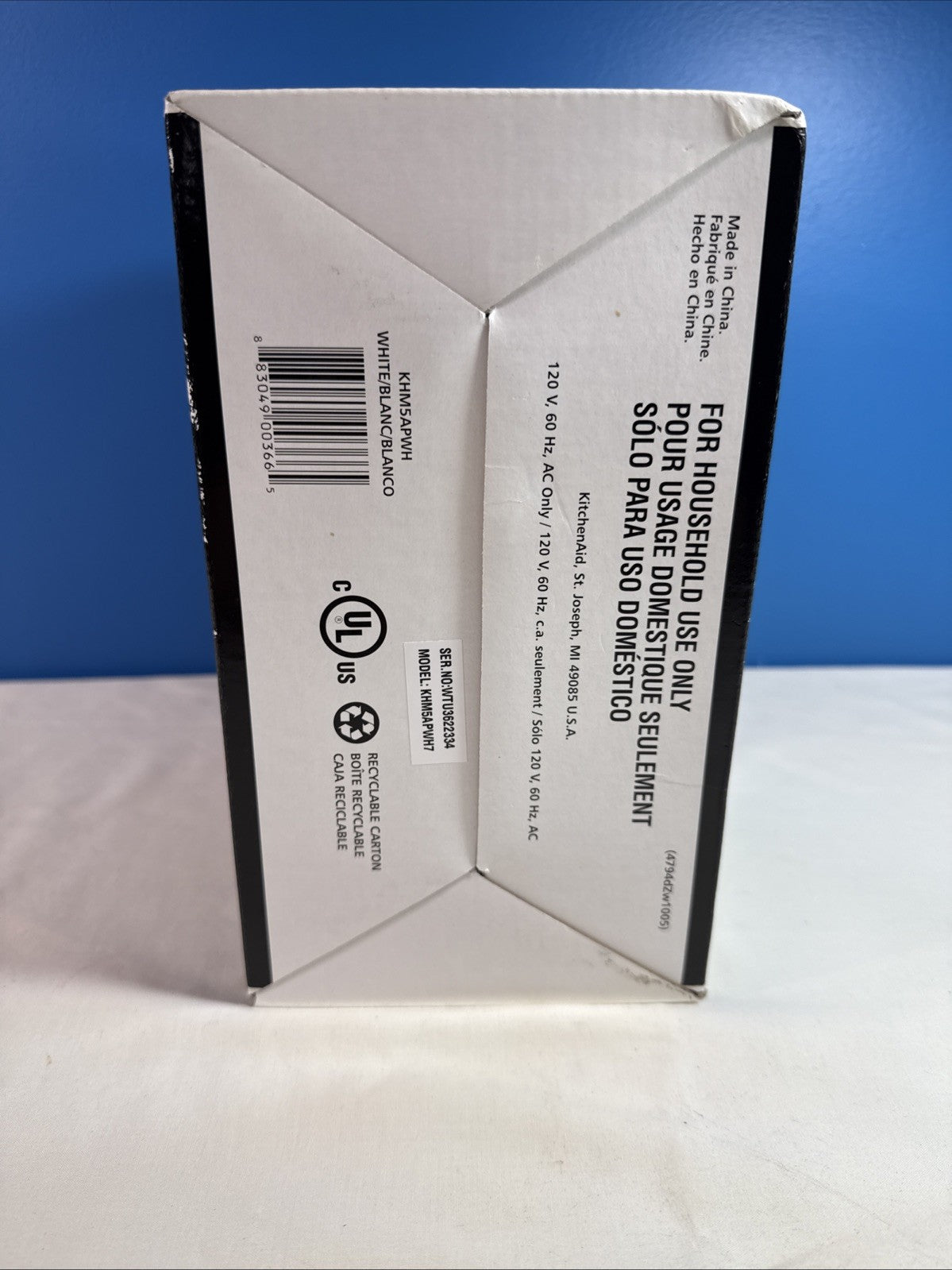 KitchenAid KHM5AP Ultra Power 5 Speed Hand Mixer White Beaters New In Box NIB