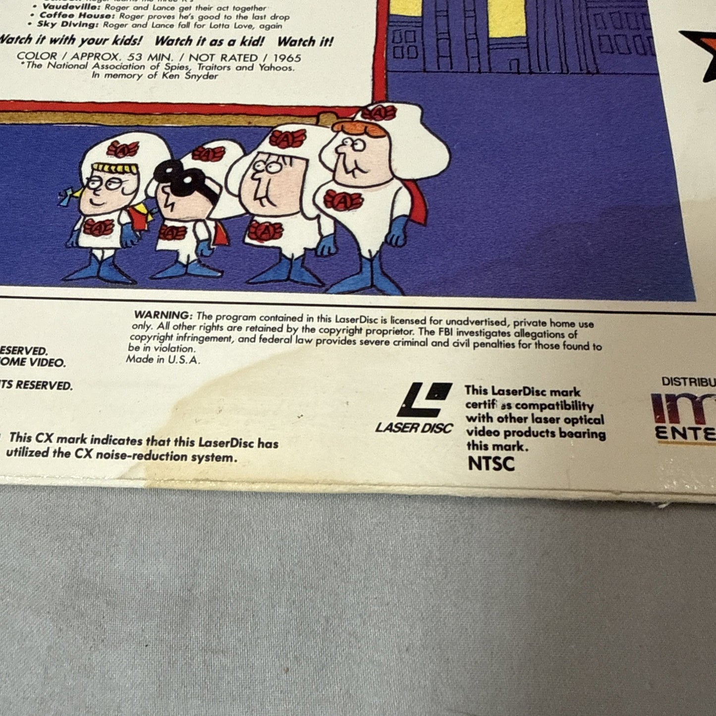 Roger Ramjet Double Feature LaserDisc Nasty Hero Rhino Home Video Animated OOP