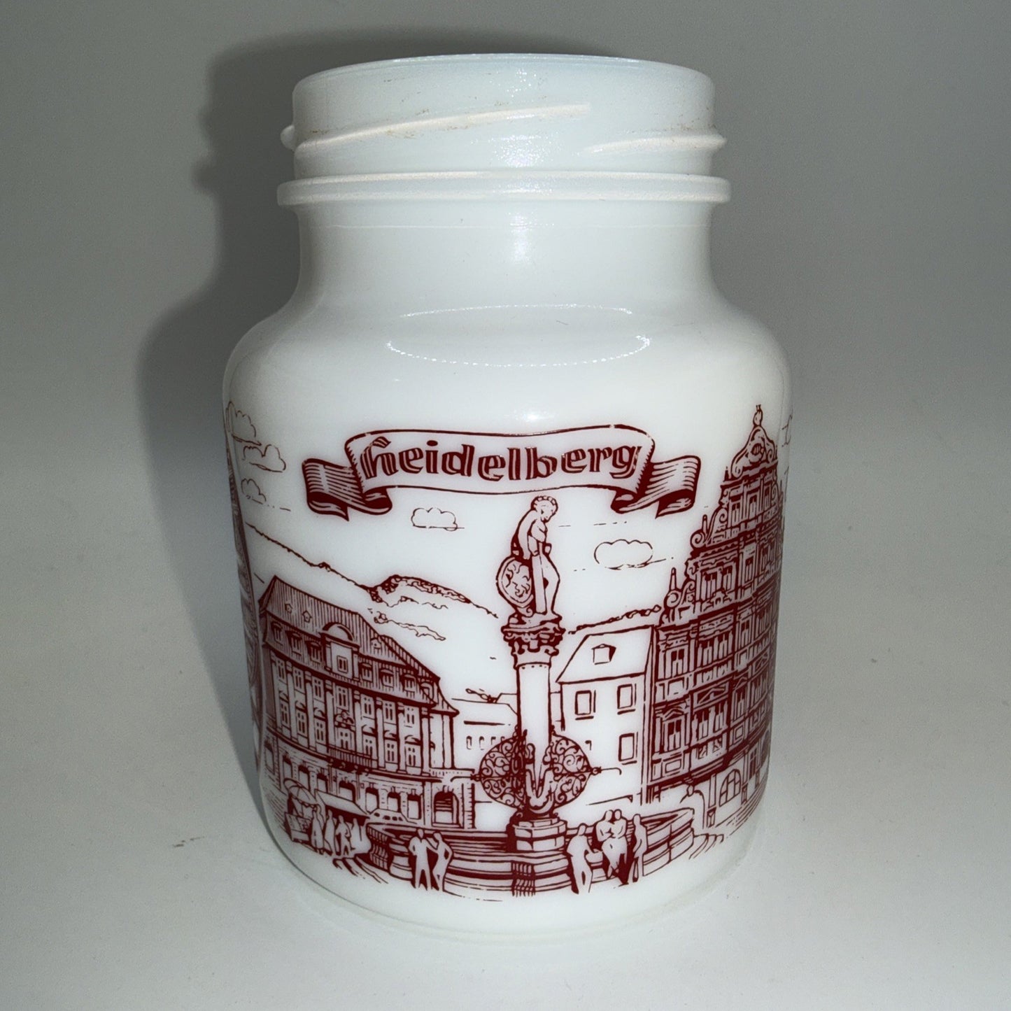 Vintage Heidelberg Milk Glass Jar No Lid With Vintage Heidelberg Spoon