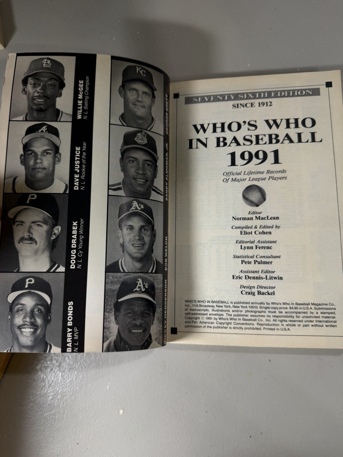 Vintage Lot of 3 Baseball Books 1991 Who's Who Topps Home Run Book Sports Stars⁠