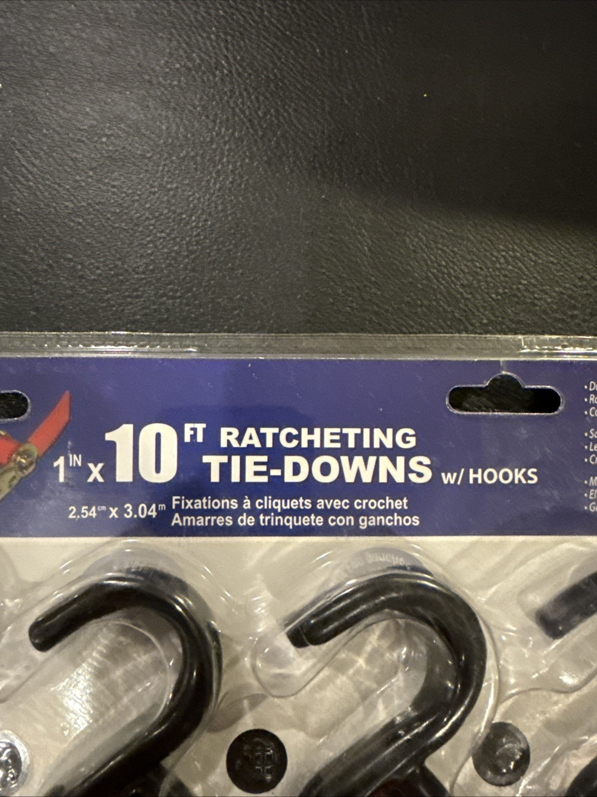 SLine Ancra Cargo Ratchet Tie Downs 1x10ft Hooks 4 Pack Red Straps Packaged New