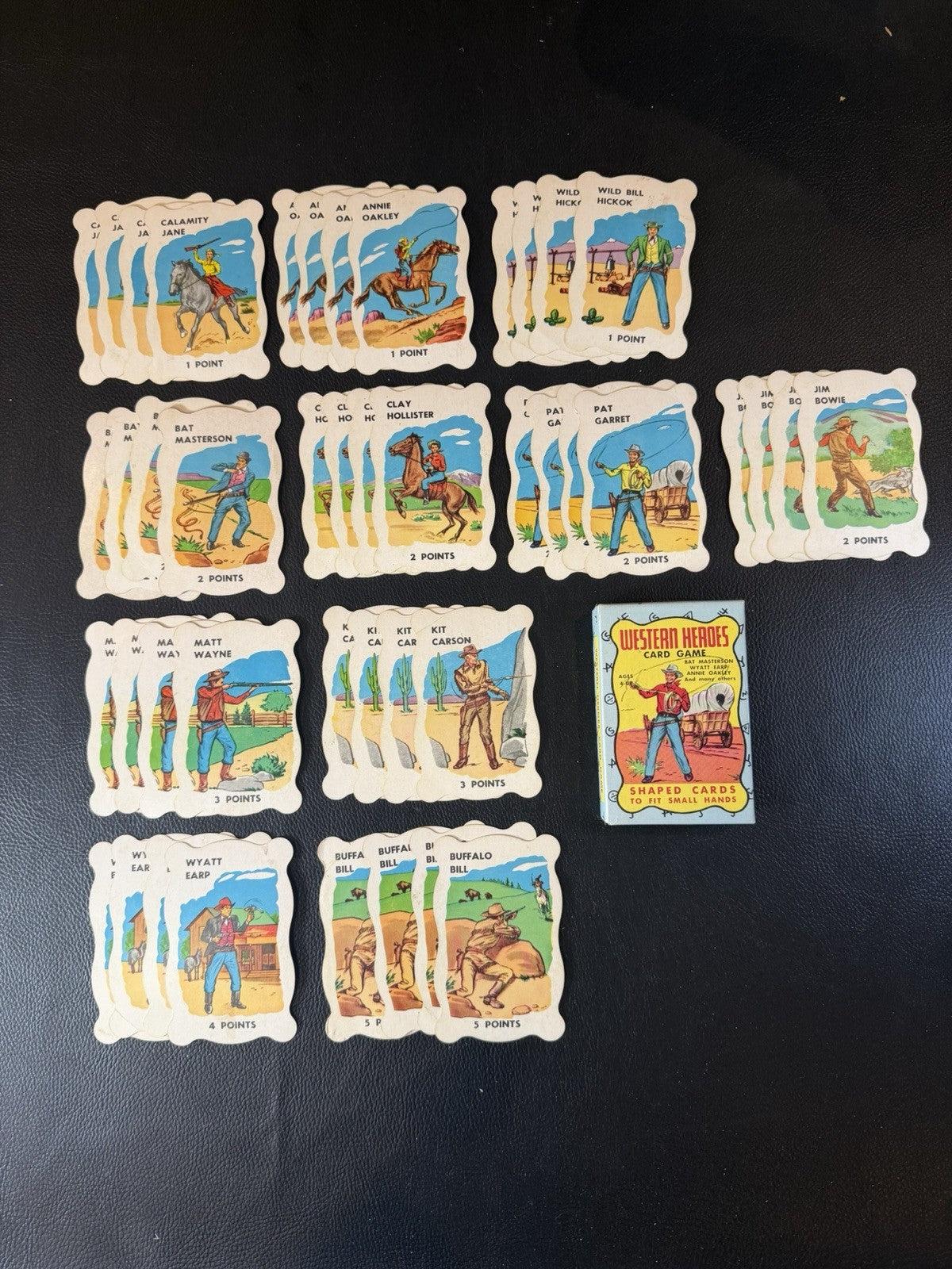 Vintage 1950s Western Heroes Concentration Wildlife Card Games Lot of 2 Complete