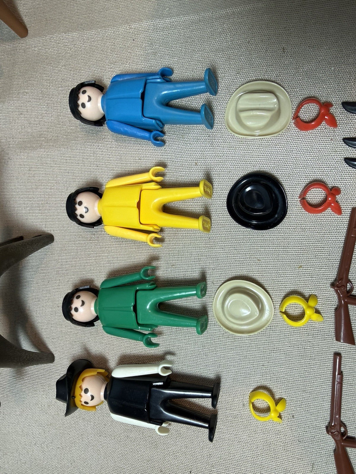 Vintage Playmobil 044 Western Cowboy & Indian Super Deluxe Set 1977 w/extras