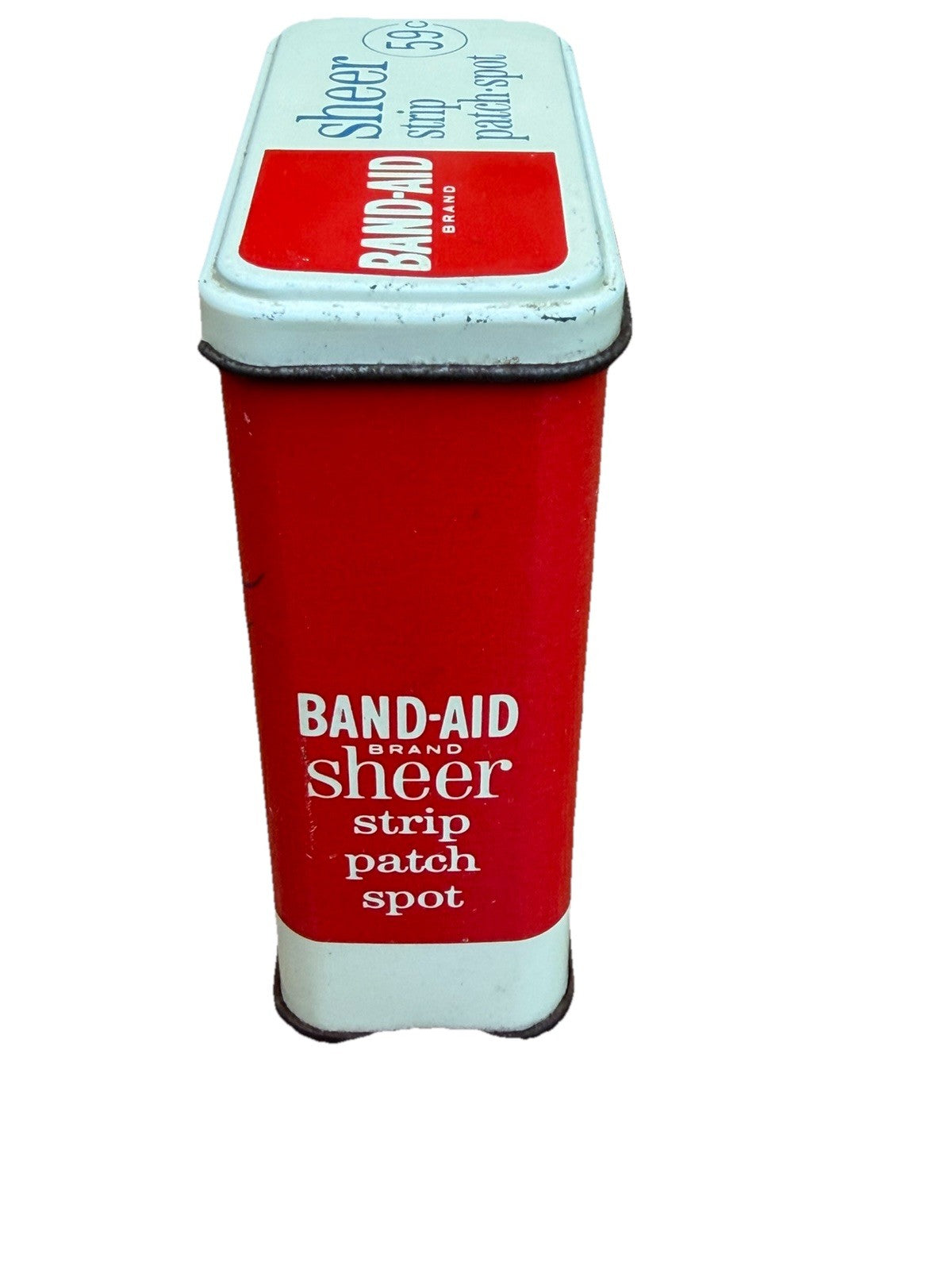 Vintage Johnson & Johnson Band Aid Sheer Patch Strips Empty Tin Box
