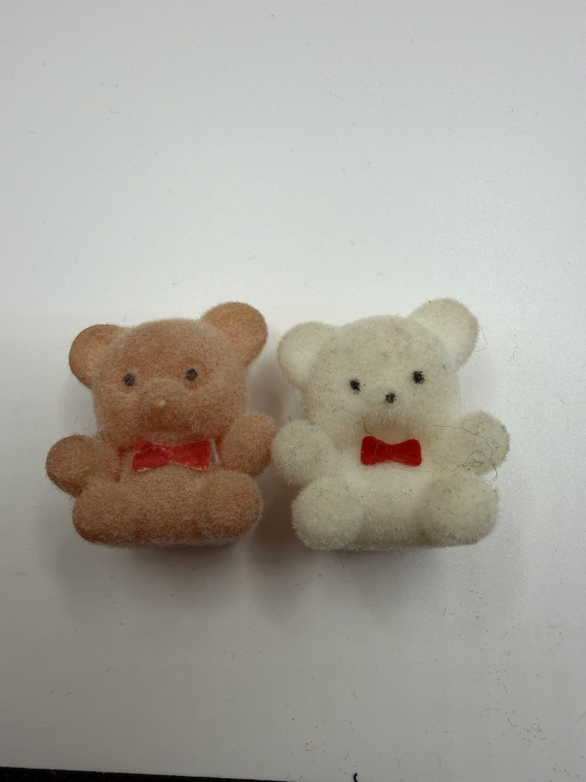 Vintage Teddy N Me Flocked Miniature Teddy Bears Figurines Collectible Toy Lot