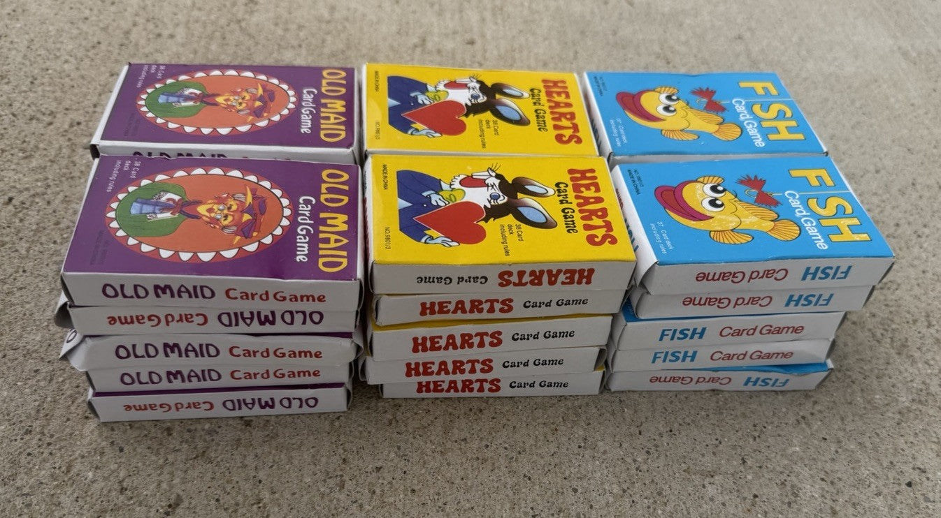 Vintage Mini Card Games Lot 30 Old Maid Hearts Fish Retro Party Favors
