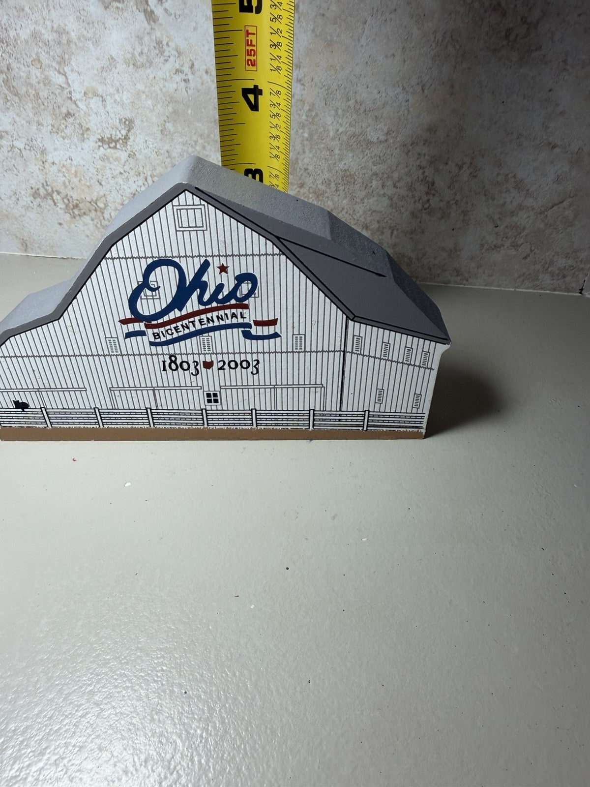Cats Meow Ohio Bicentennial Barn 54 Franklin County Wooden Shelf Sitter 2003