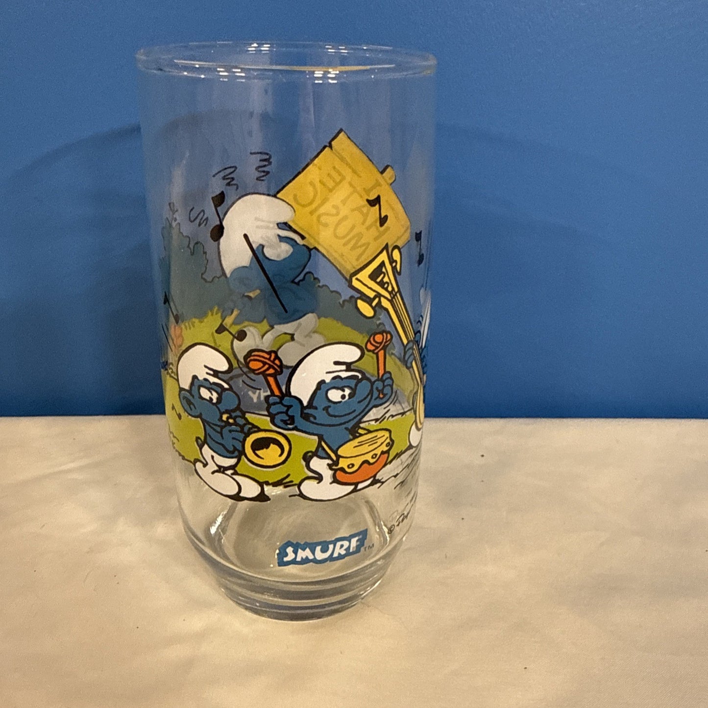 Vintage 1982 Smurfs Peyo Wallace Berrie Collectible Drinking Glasses Set of 7