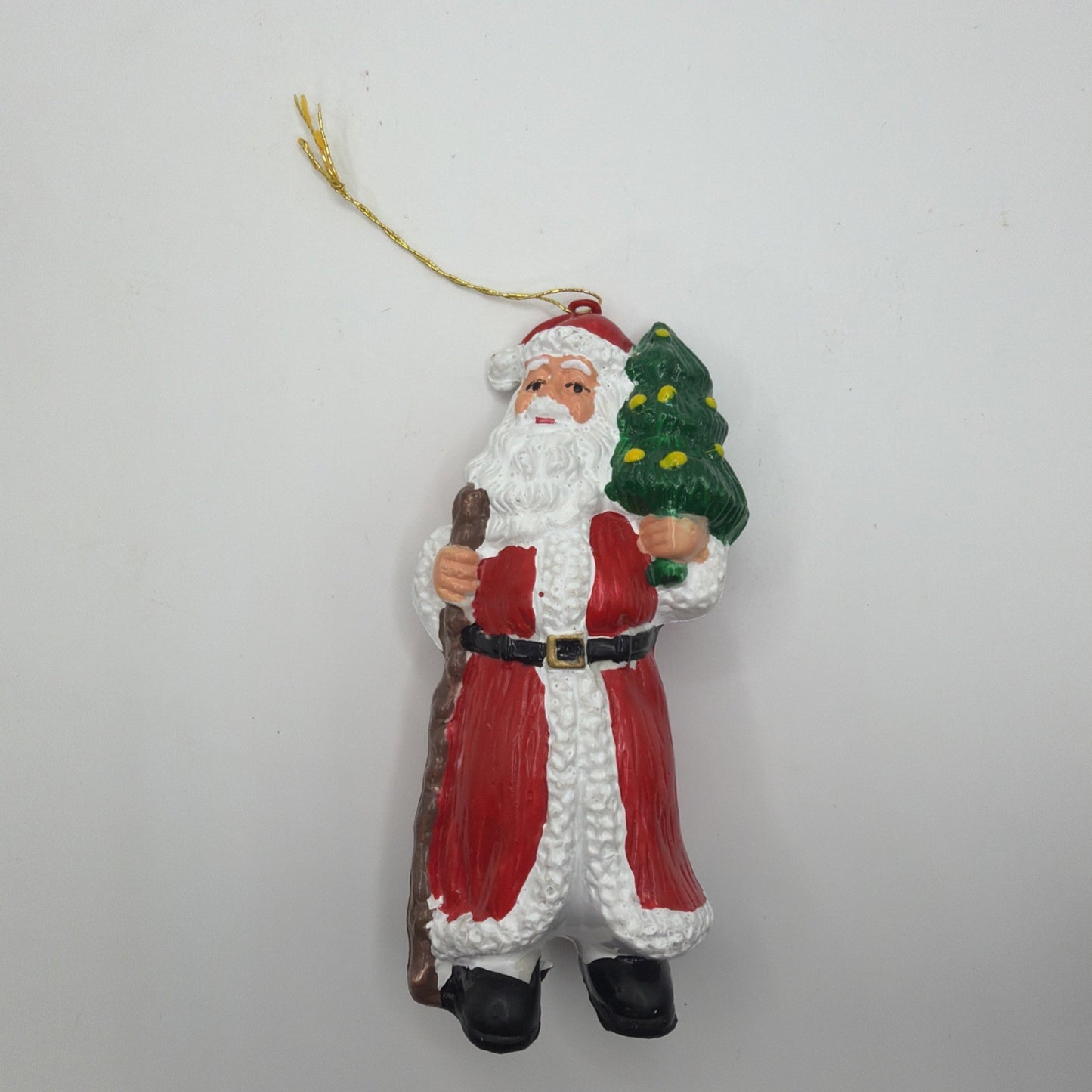 Vintage Santa Claus Ornament Christmas Plastic 4 Inch