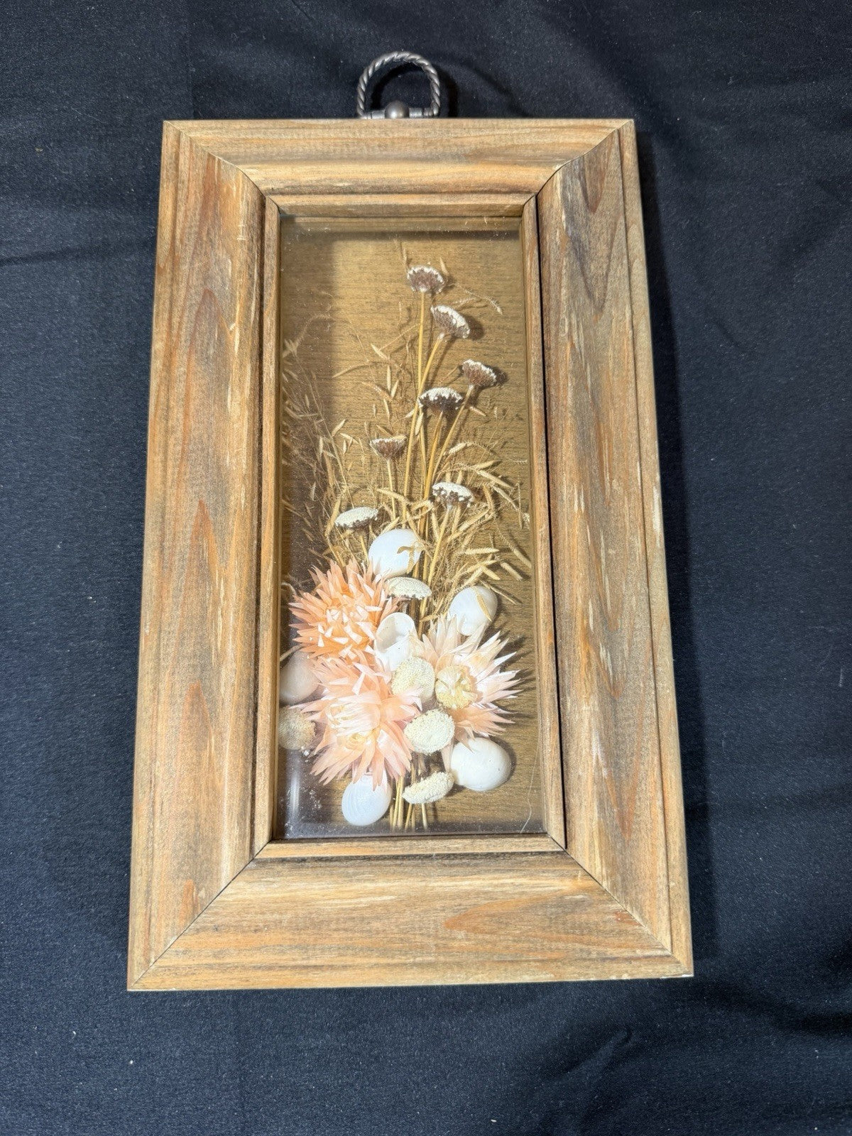 Vintage Mel Amodeo Enterprises Shadowbox Wall Hanging Seashell Flower Display