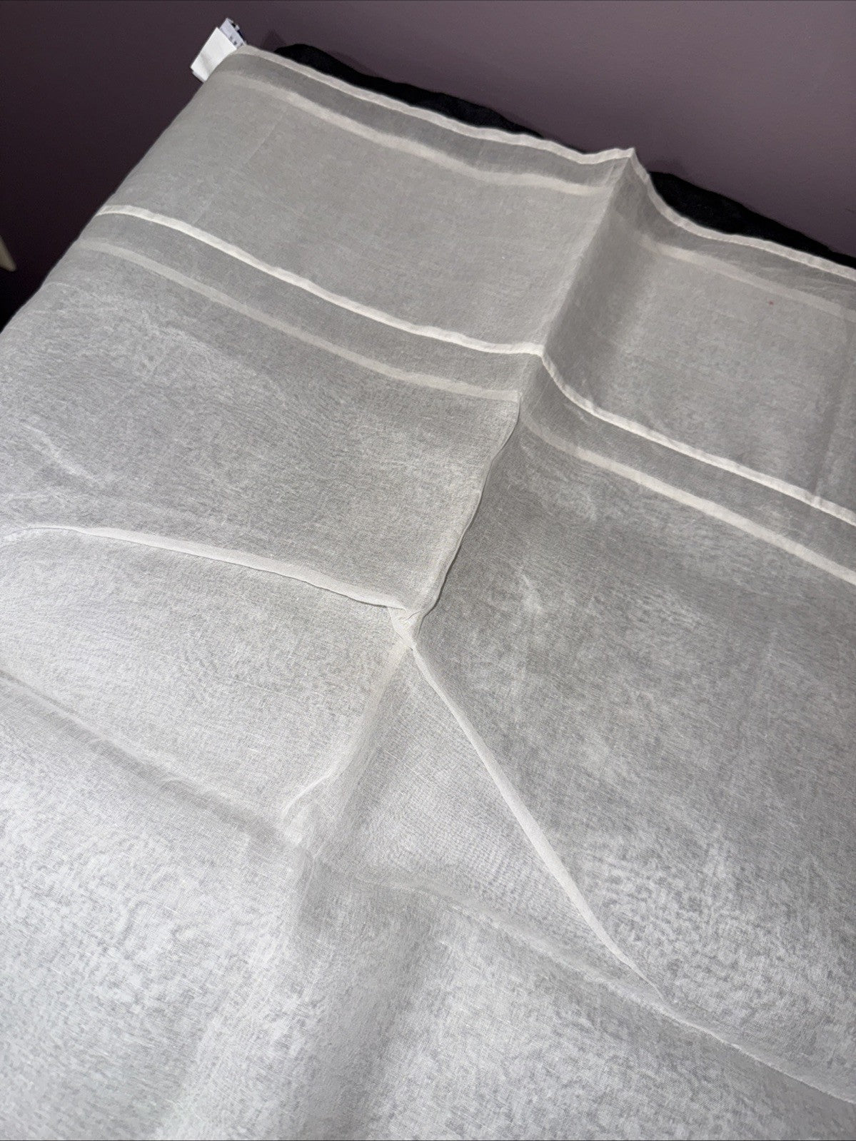 Sethi & Sethi White Fern Organdy Sheet Tablecloth 54x54