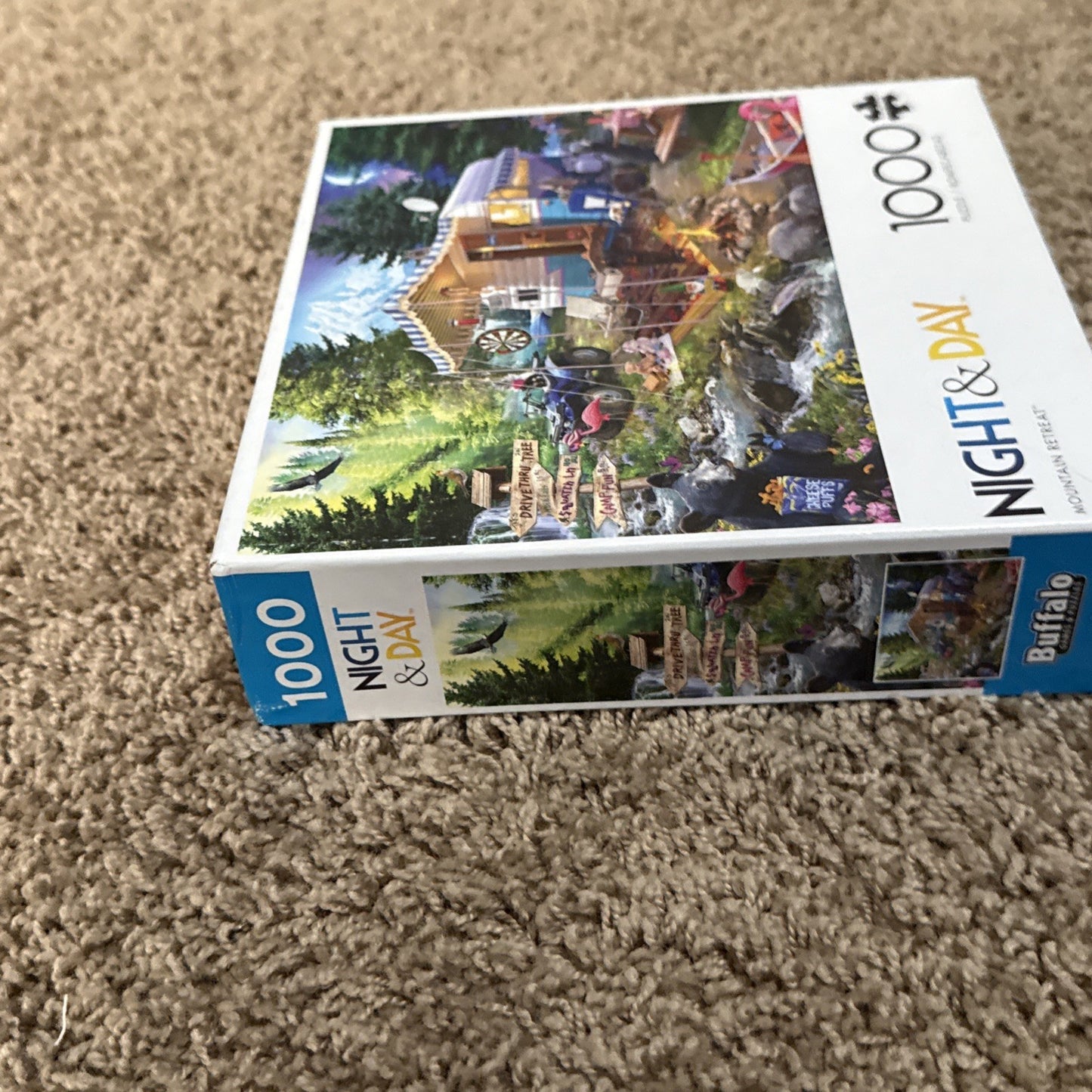 Buffalo Night & Day 1000 pc Puzzle Lot  Mountain Retreat & Dazzling Paris