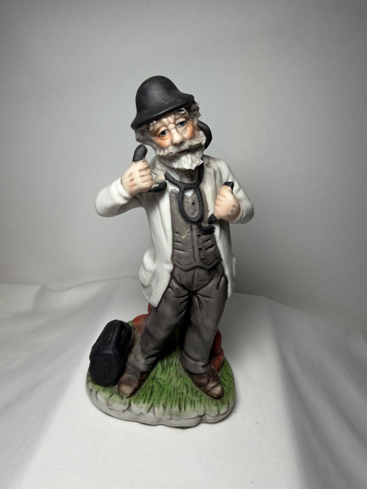 Vintage Country Doctor Ceramic Figurine Traveling Physician House Call