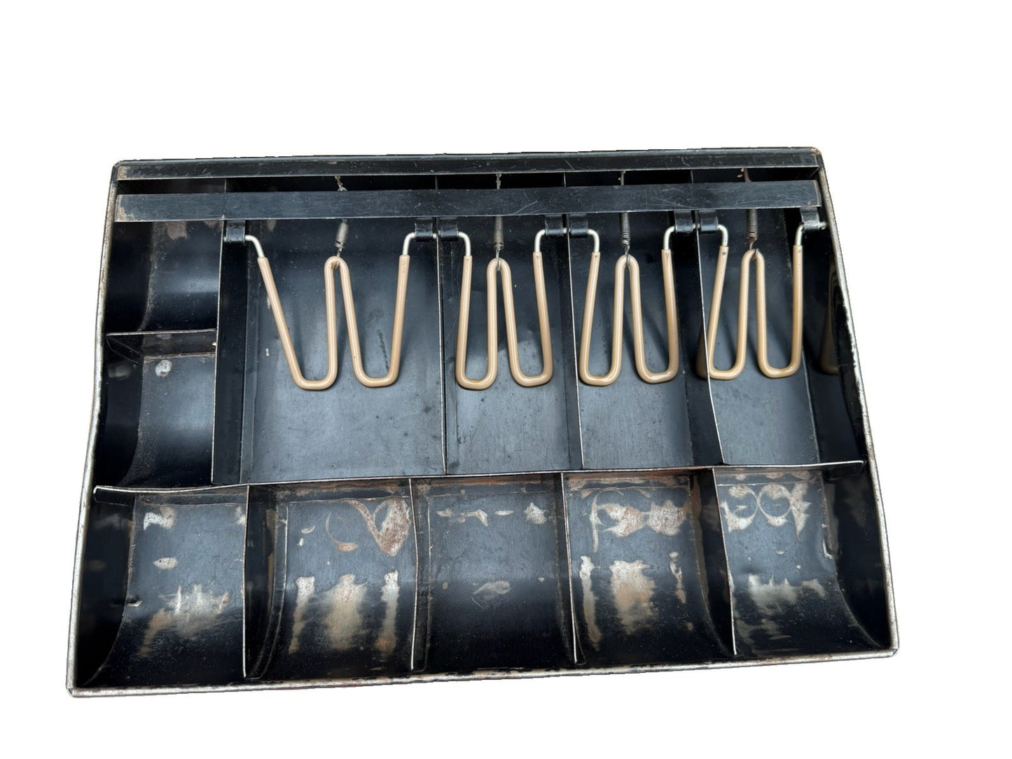 Vintage Metal Cash Register Drawer Insert Till Tray 4 Bill 5 Coin 14.5" 10A