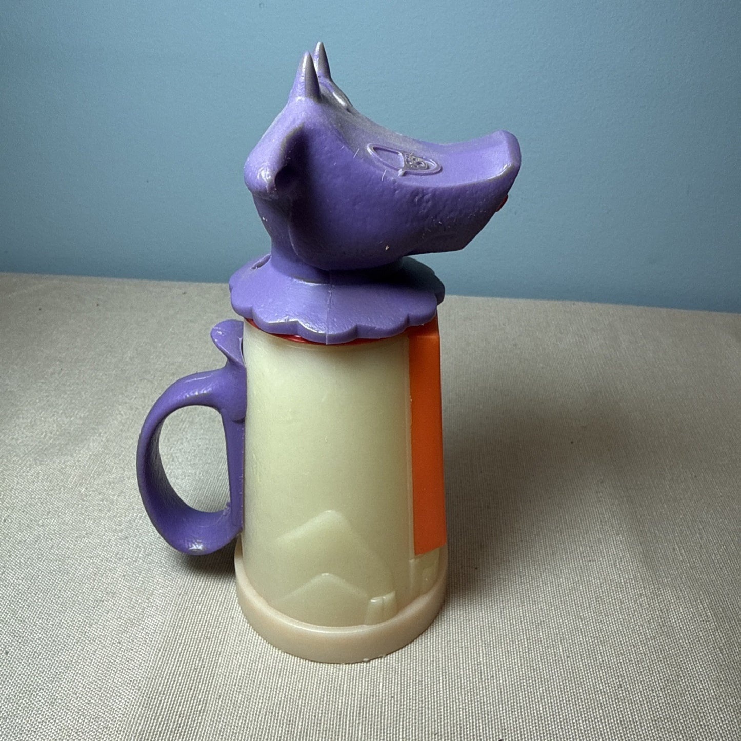 Vintage Whirley Moo Cow Sippy Straw Cup Creamer Novelty Plastic Kitchenware