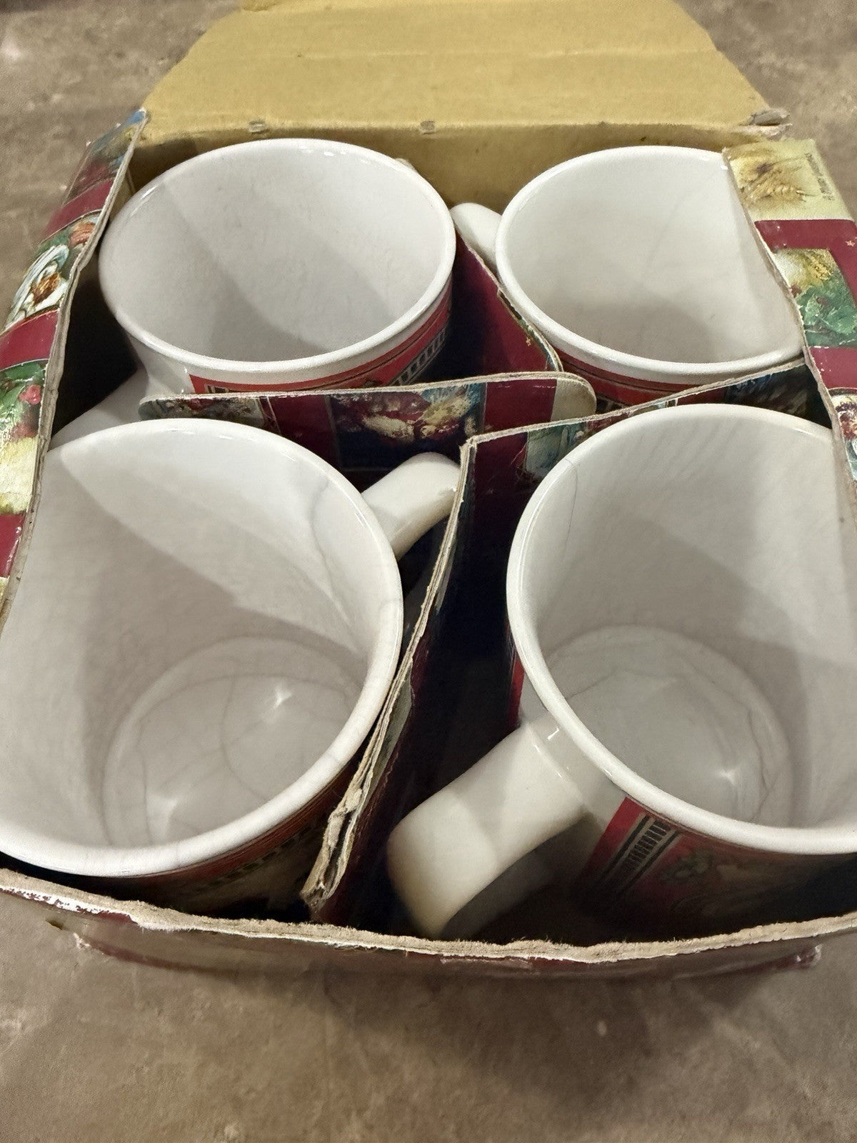 1987 Enesco The Gifted Line John Grossman Santa St Nicholas Mugs Set of 4 Box