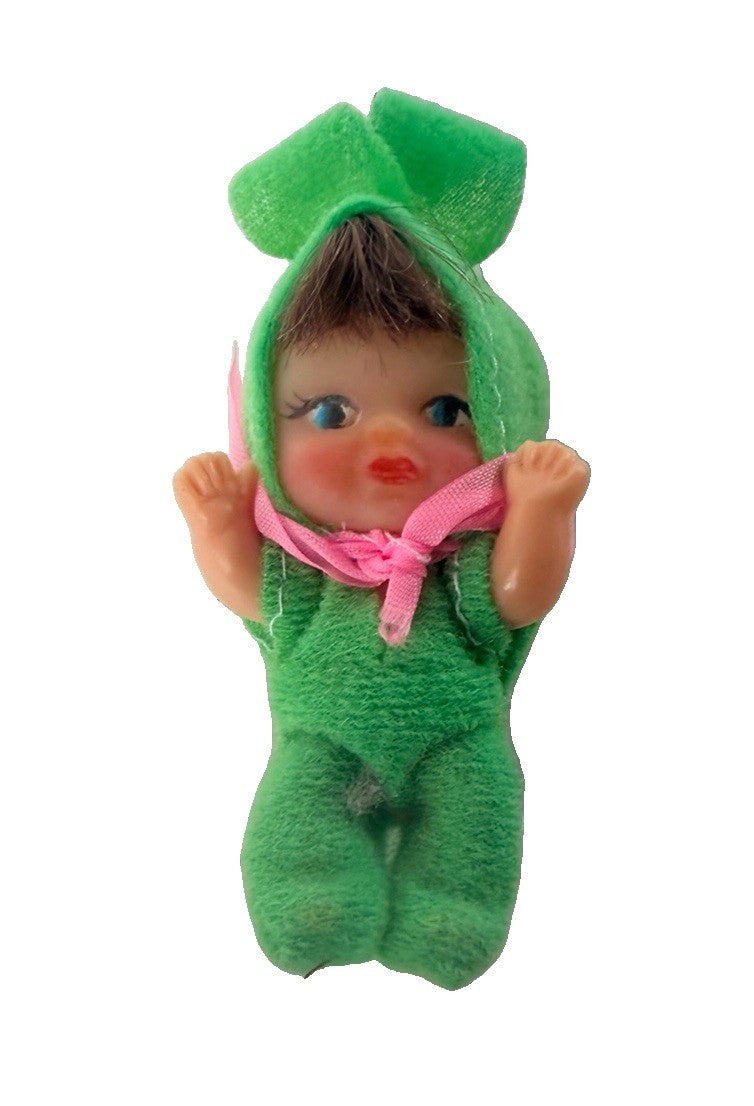 Vintage Bunny Bunting Egg Doll Miniature Easter Figure 2.5 Inch Collectible