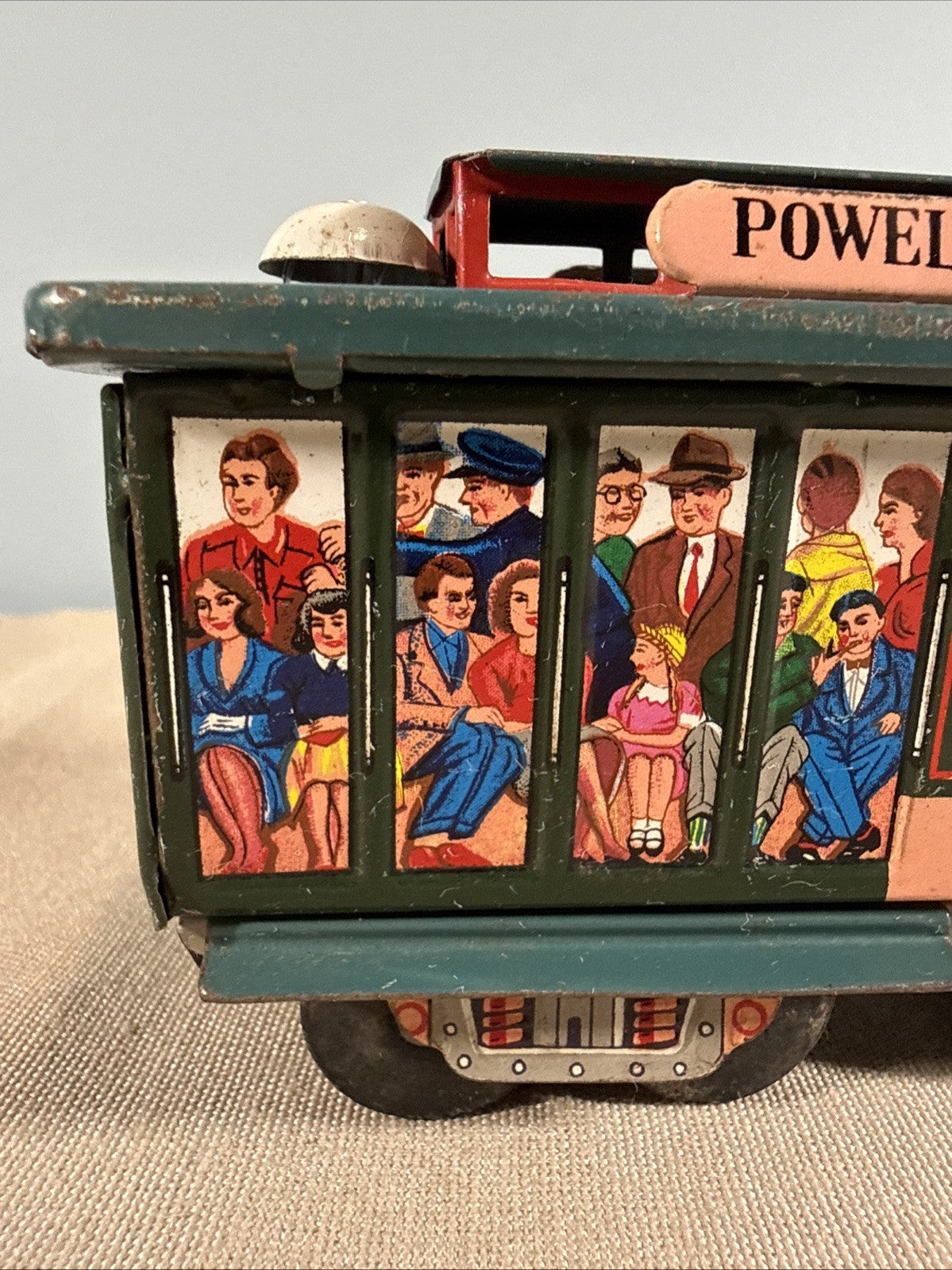 Powell & Mason st Tin Toy street cable Car San Francisco 514 Friction Toy Works