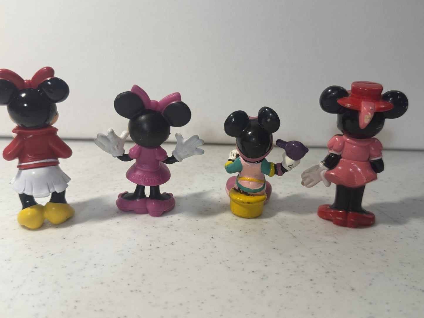 Disney Minnie Mouse Red Dress Figure Lot of 4 Vintage PVC Cake Topper Toy Set
