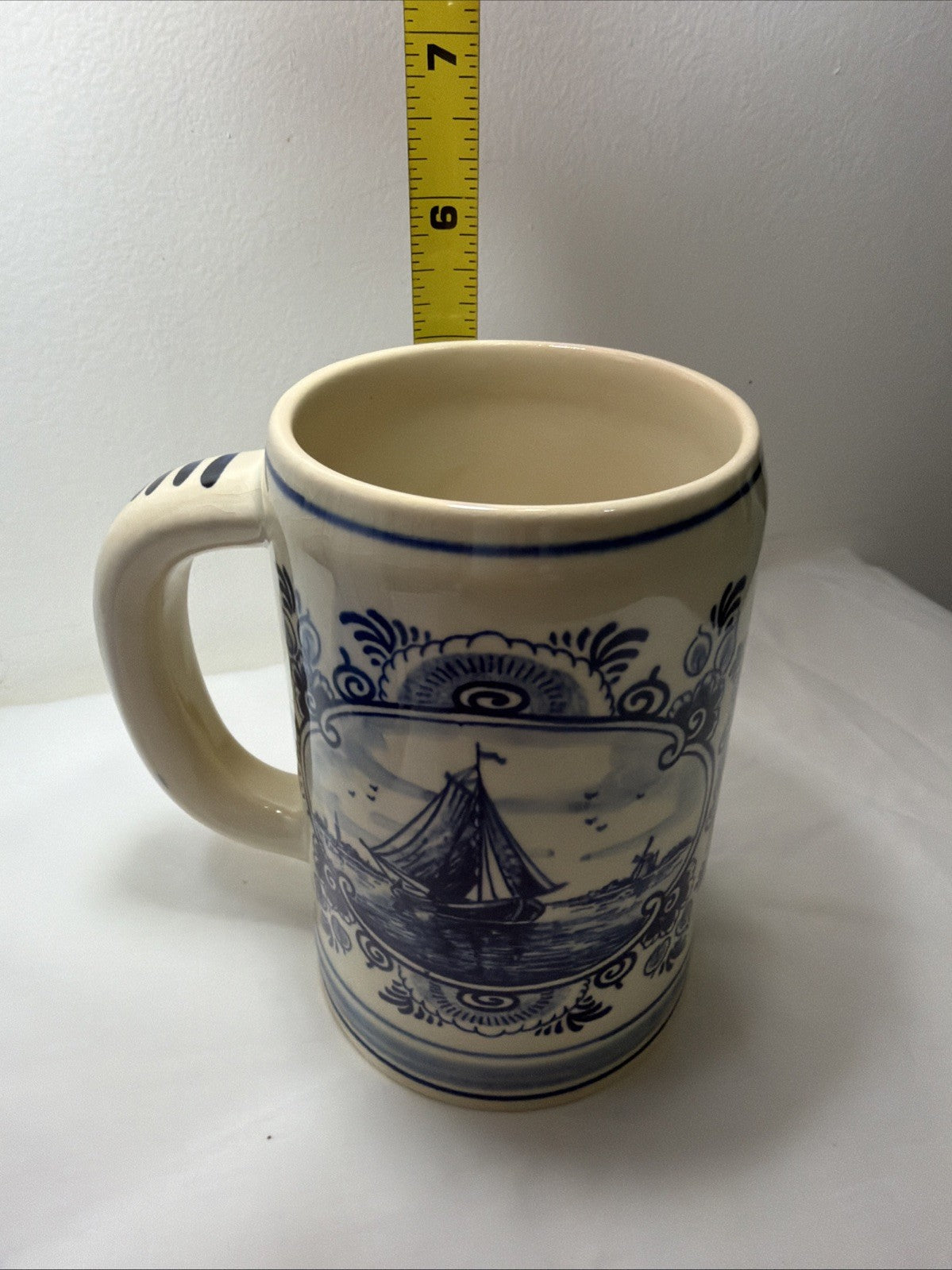 Blue Delft Hand Painted Mug Made in Holland Troost Tobacco 5"