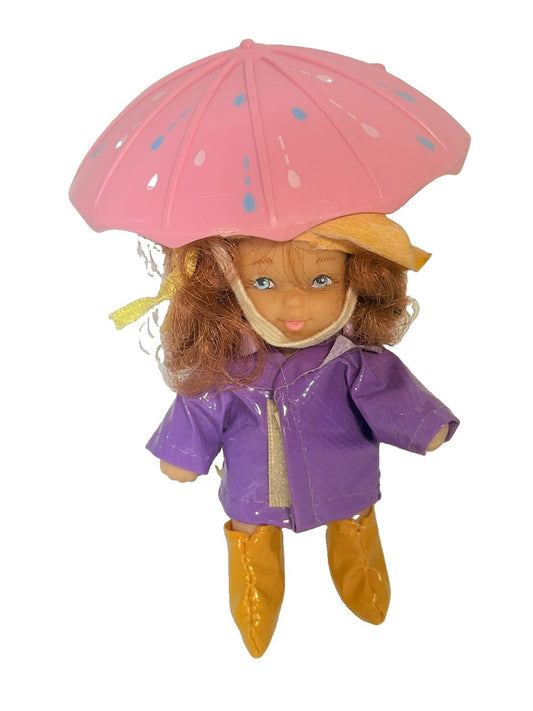 Vintage 1988 Meritus The Adorables Raincoat Doll Hair Clip Umbrella Barrette