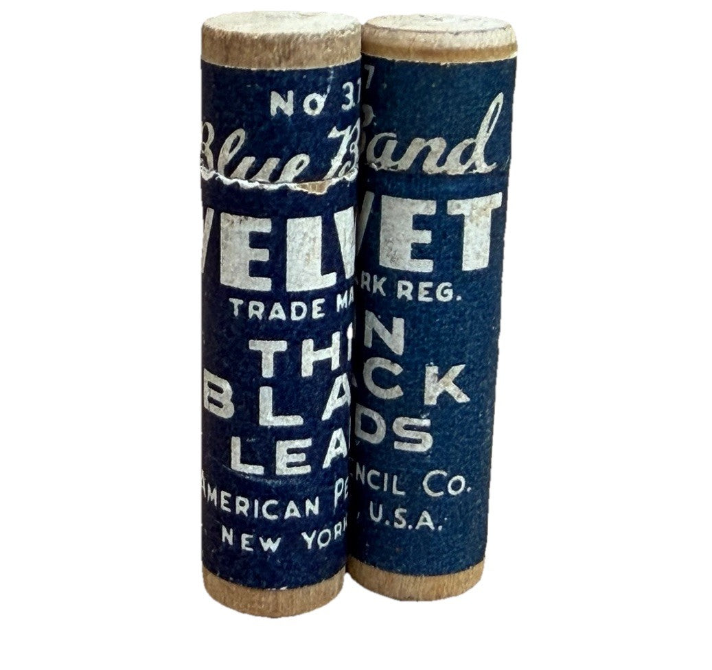 Velvet American Pencil Leads No 37 HB Black Lead Tubes Vintage Lot 2