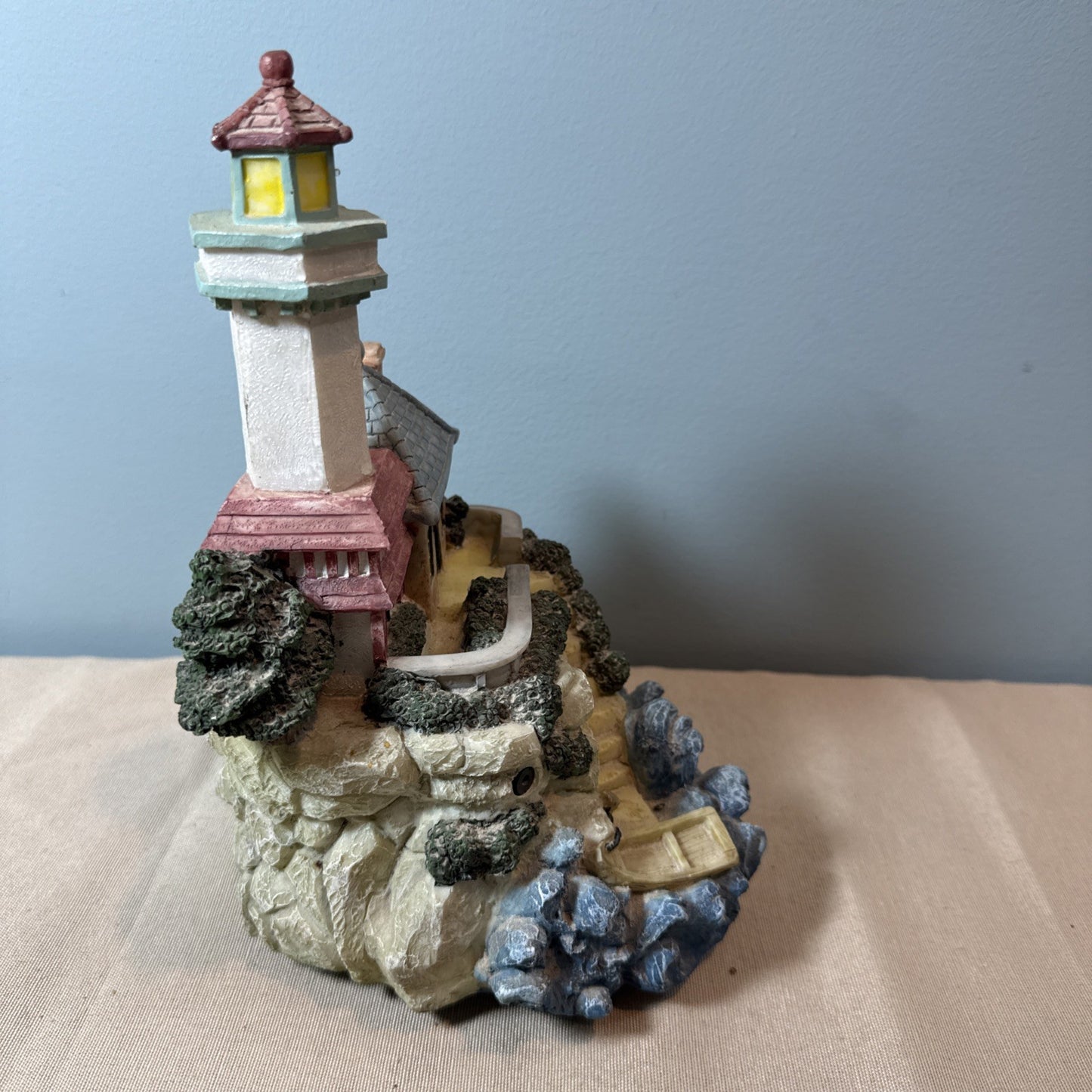 Nautical Lighthouse Tabletop Night Light Ocean Sounds 9x7x6 Harbor Beach Decor