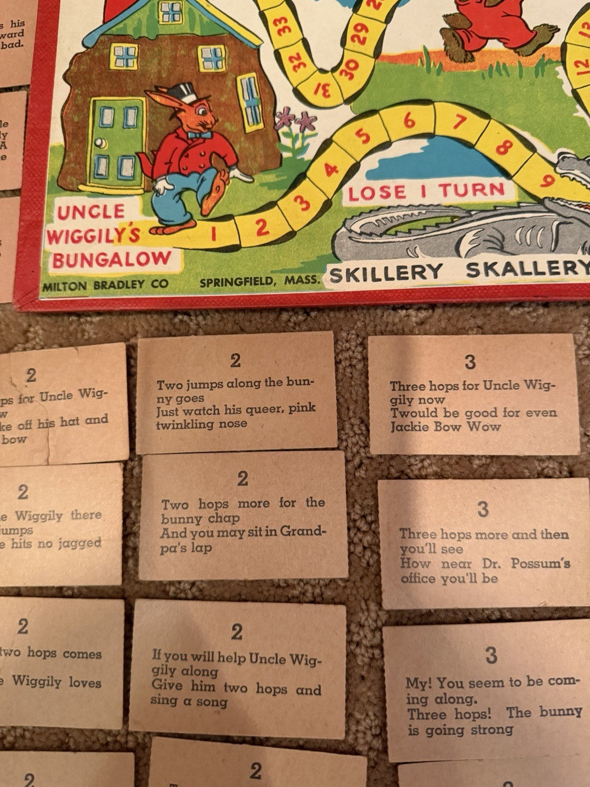 Vintage 1940s Uncle Wiggily Milton Bradley 4817 Complete Card Deck Board Box Set