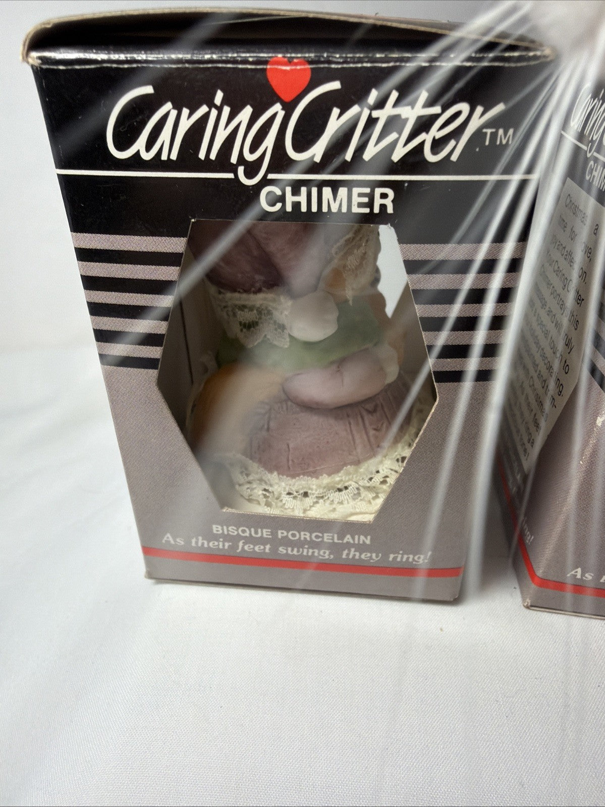 Vintage Jasco Caring Critters Bell Chimers Mommy Mouse Cat Baby