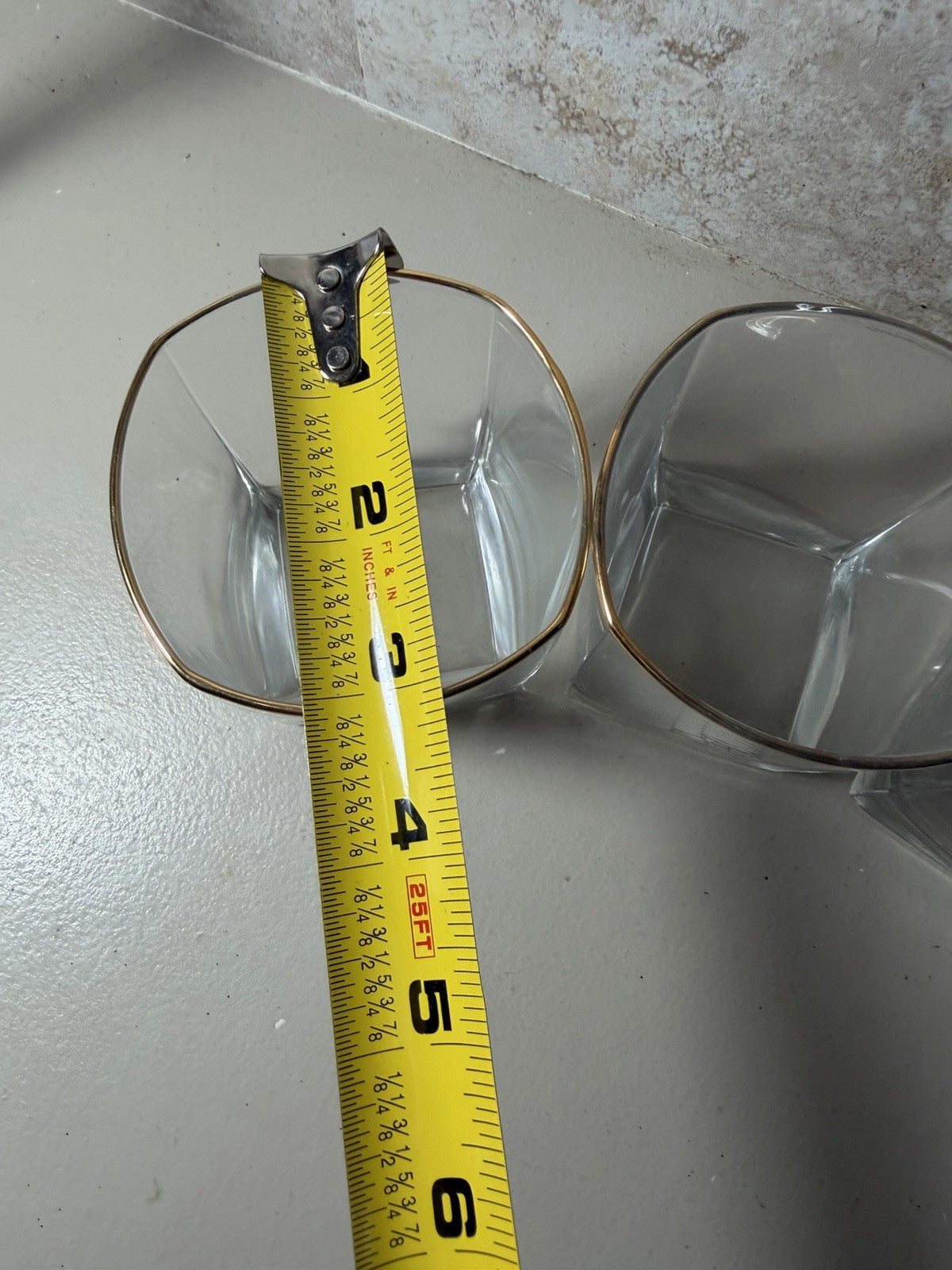 Vintage Golf Lowball Glasses Gold Rim Golfer Rock Whiskey Tumblers MCM Set of 4