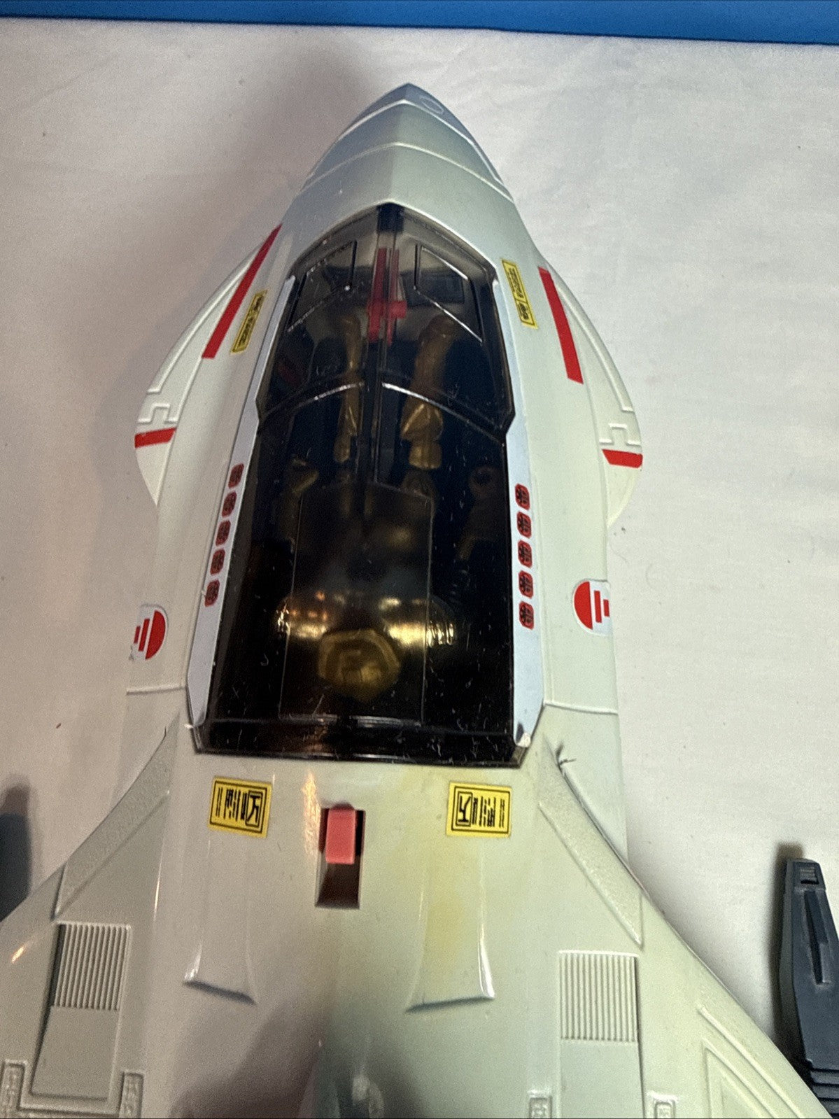 Vintage 1987 Mattel Captain Power PowerJet XT-7 Vehicle Jet + Hawk Masterson Fig