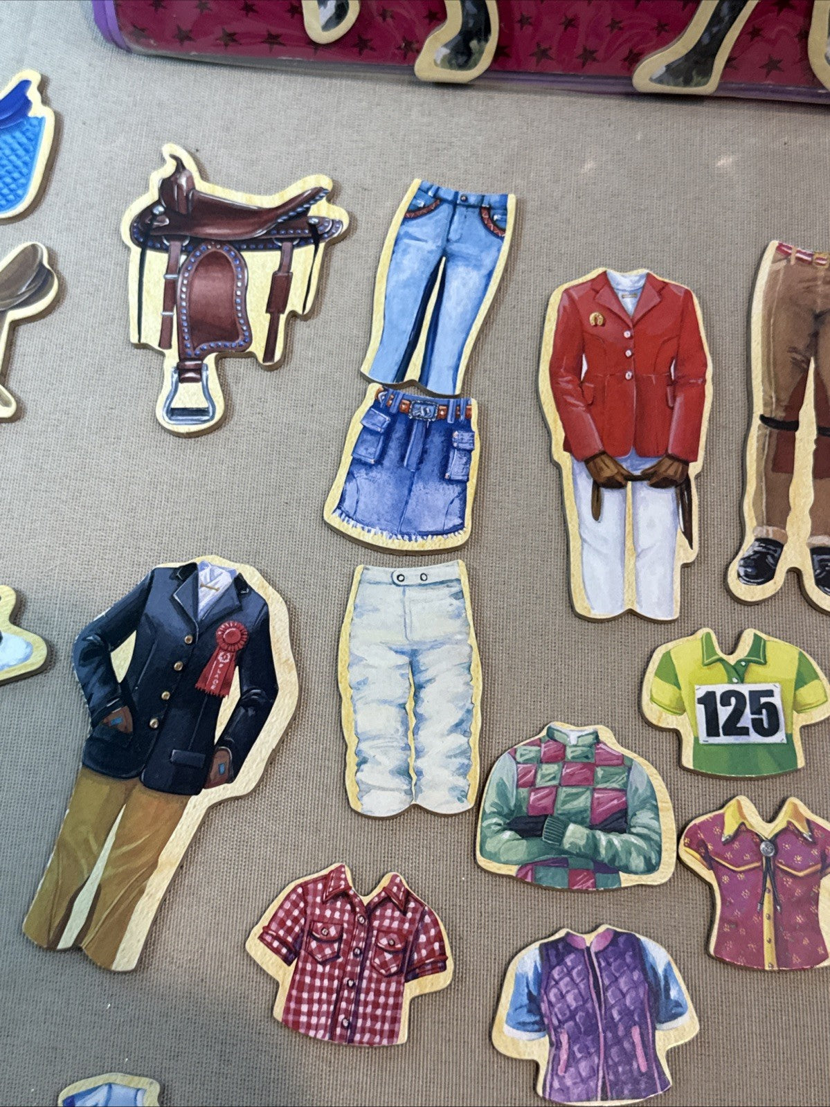 T.S. Shure Stable Pals Magnetic Wooden Dress Up Set 42 Piece Horse Toy