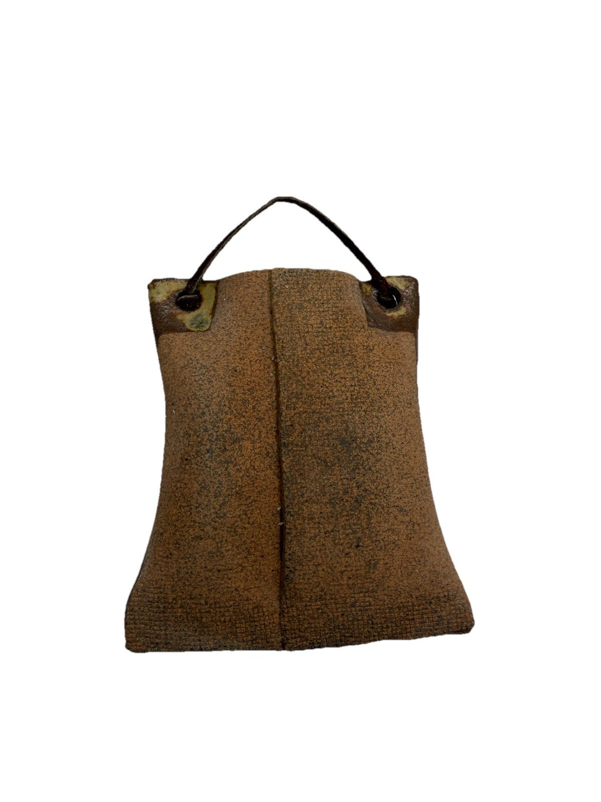 Vintage Japanese Shigaraki Stoneware Hanging Wall Vase Rustic Studio Pottery