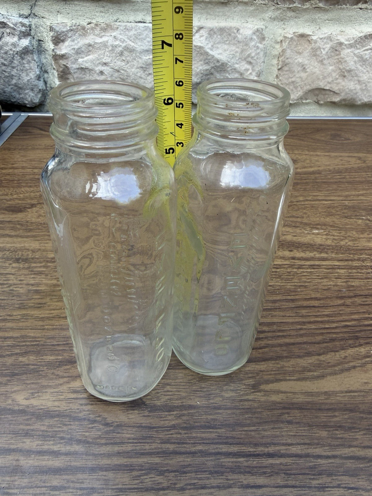 Vintage Evenflo Glass Baby Bottle Lot 6 Clear Nursing Bottles 4oz 8oz