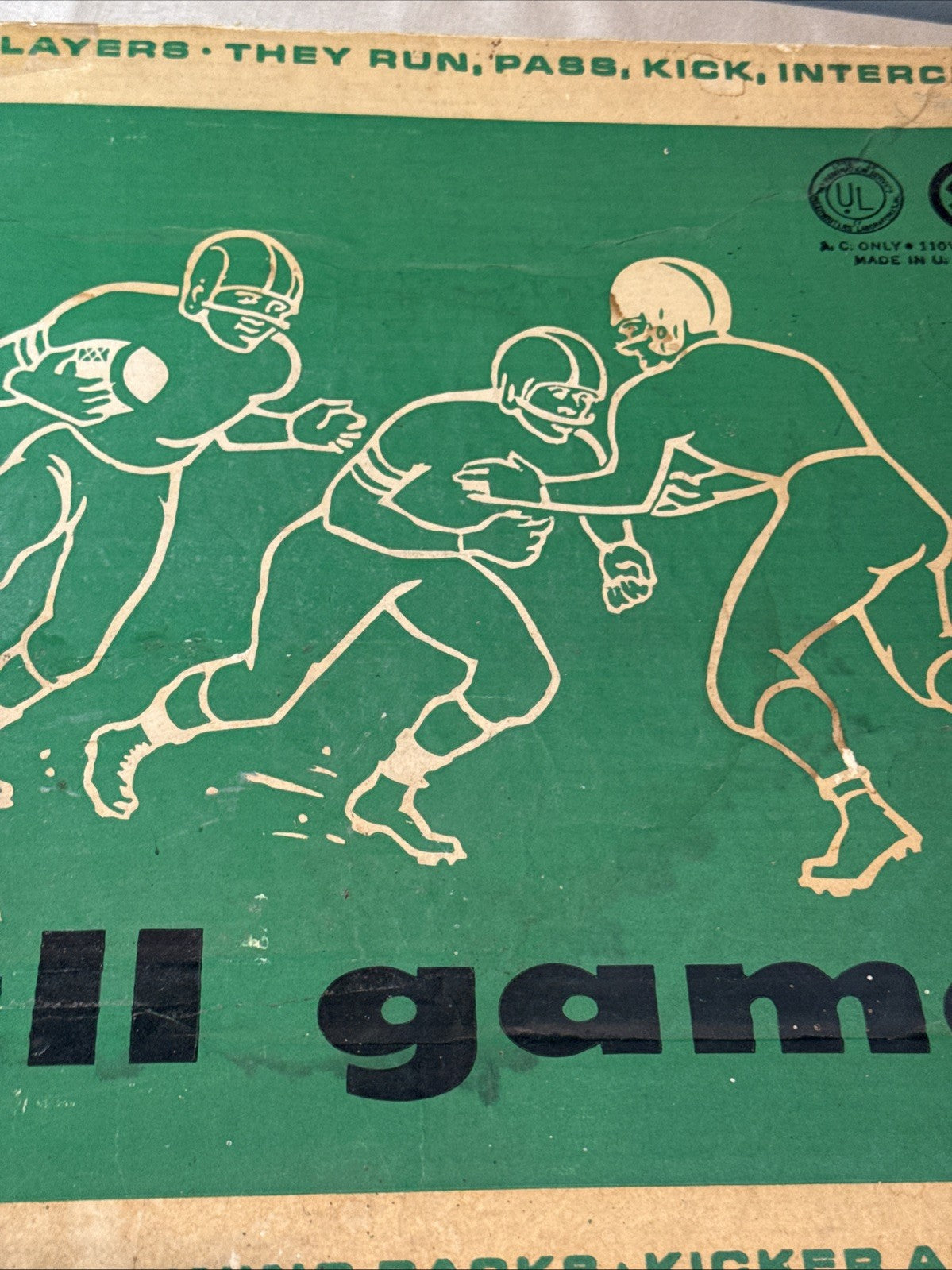 Vintage Tudor Tru Action Electric Football Game Model 500 Tested Working 1960s