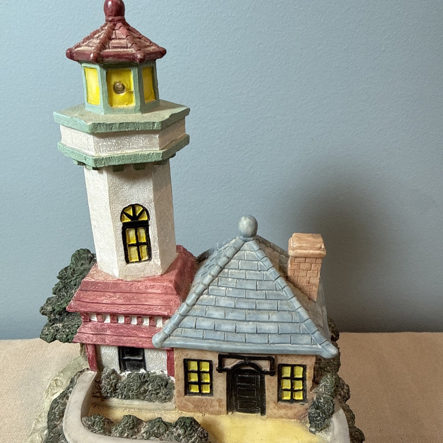 Nautical Lighthouse Tabletop Night Light Ocean Sounds 9x7x6 Harbor Beach Decor