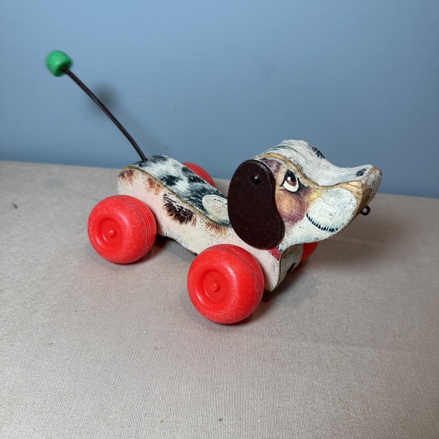 Vintage 1965 Fisher Price Little Snoopy 693 Wooden Puppy Dog Pull Toy