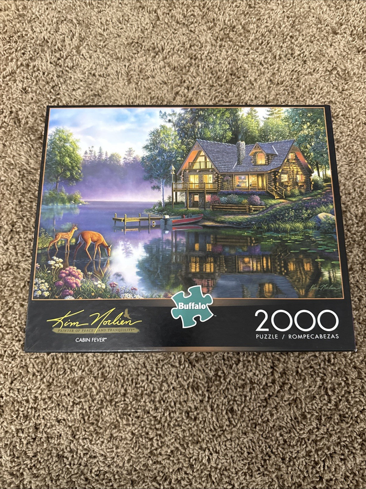 Buffalo Games 2000 Pc Puzzles Mountains on Fire Cabin Fever Kim Norlien Lot of 2