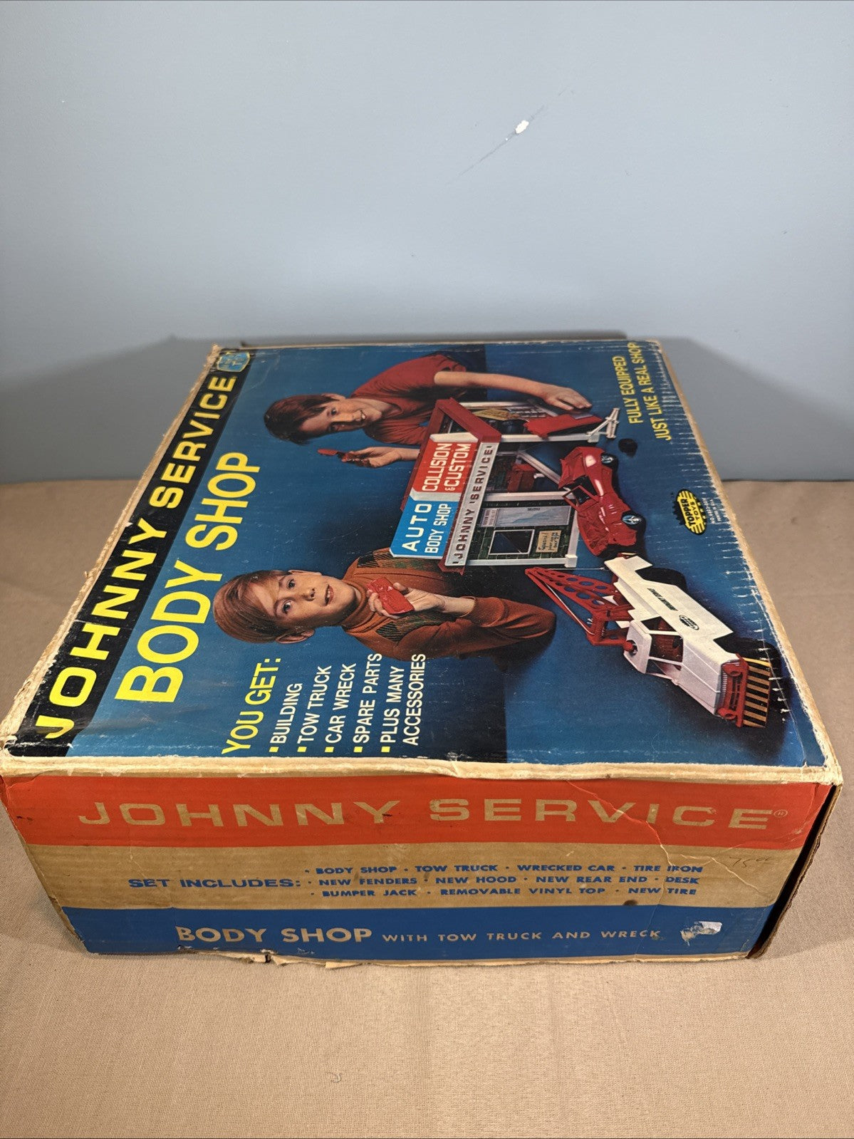 Vintage Topper Toys Johnny Service Gas Station Playset Car with Box Incomplete
