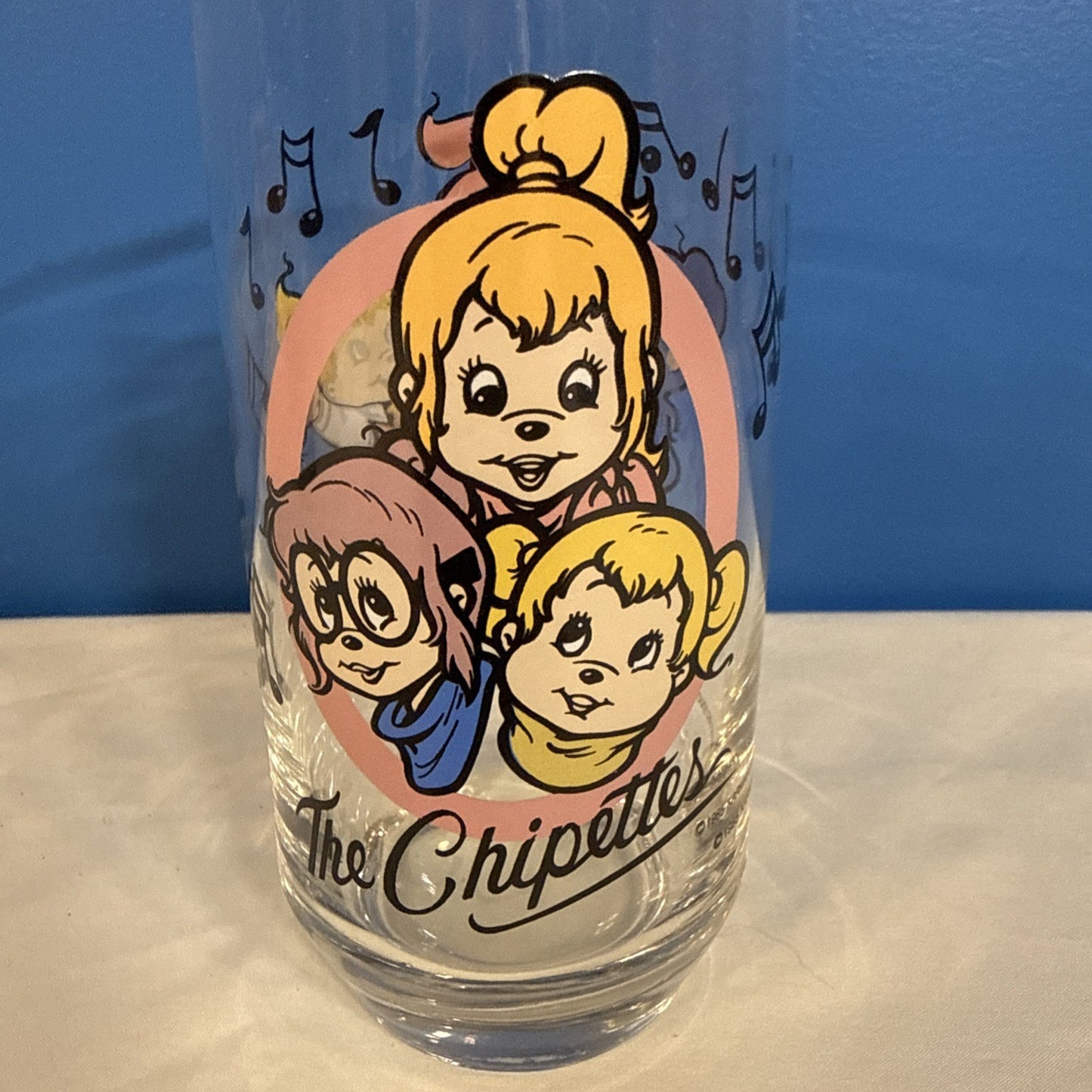 Vintage 1985 Alvin and the Chipmunks Glasses Simon Chipettes Set of 2 Hardees