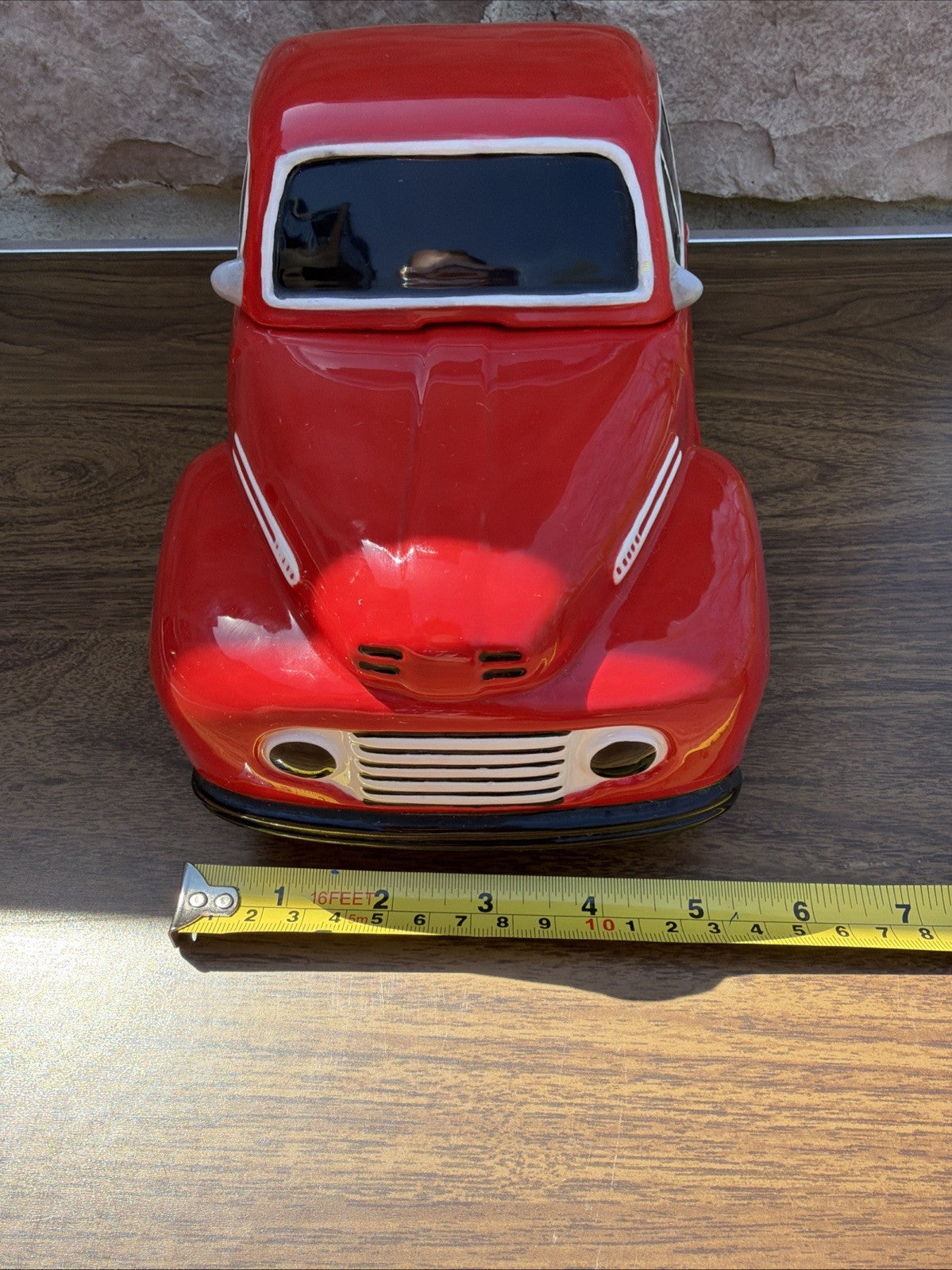 Vintage Ford Pickup Cookie Jar Red Truck 1940s Style Collectible